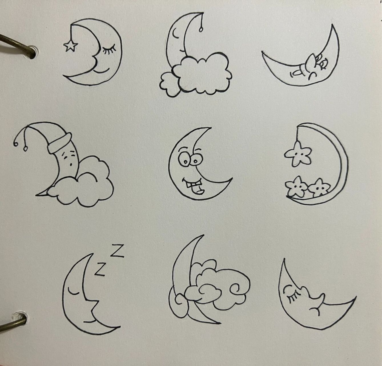 手绘简笔画打卡3 (月亮)95 月亮是月球的俗称.