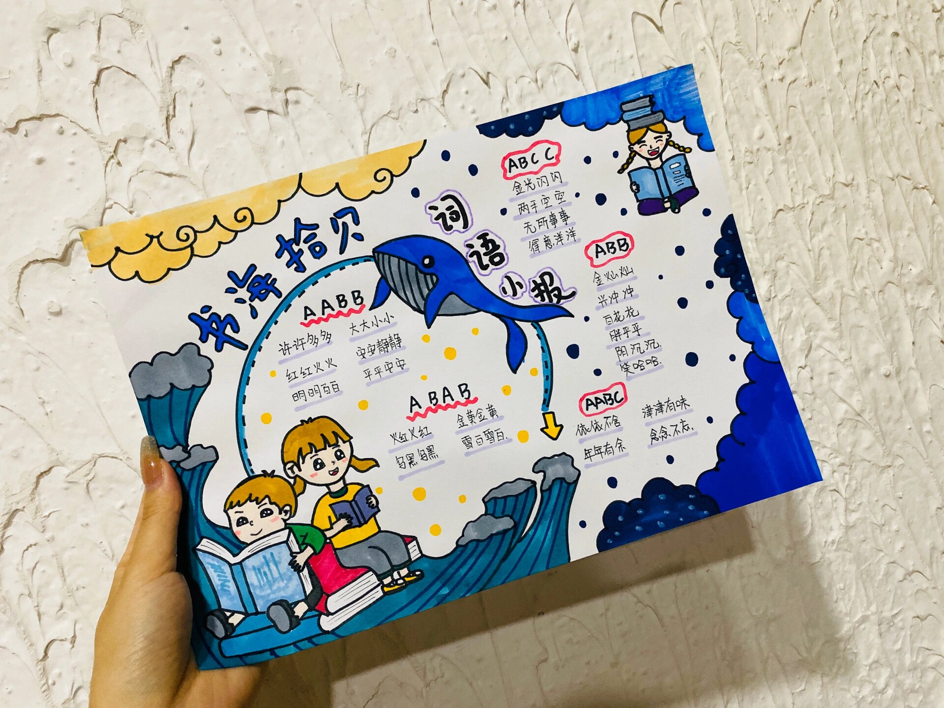 代画手抄报|书海拾贝(词语小报)