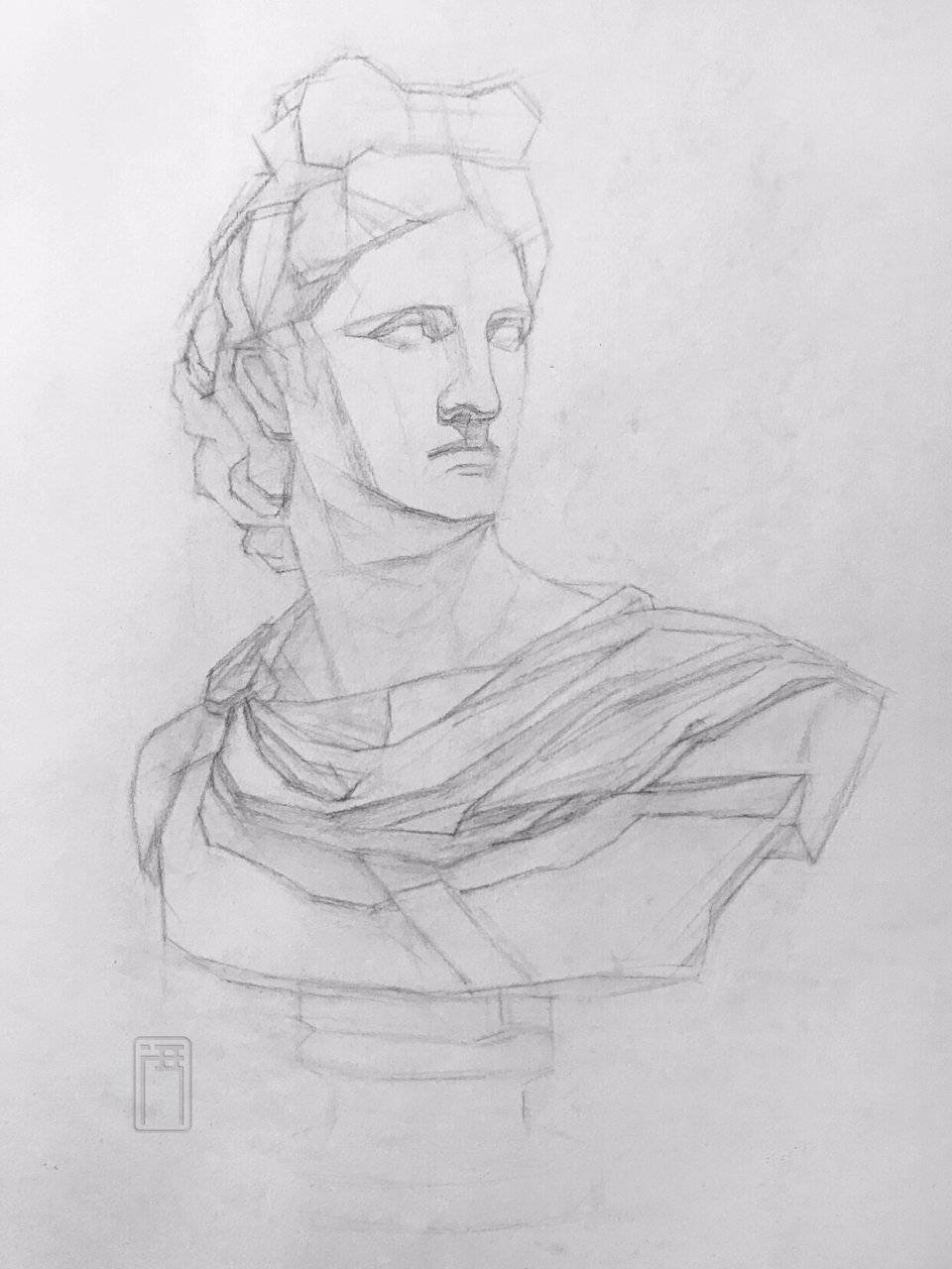 阿波罗石膏像素描写生(附详细绘画步骤)