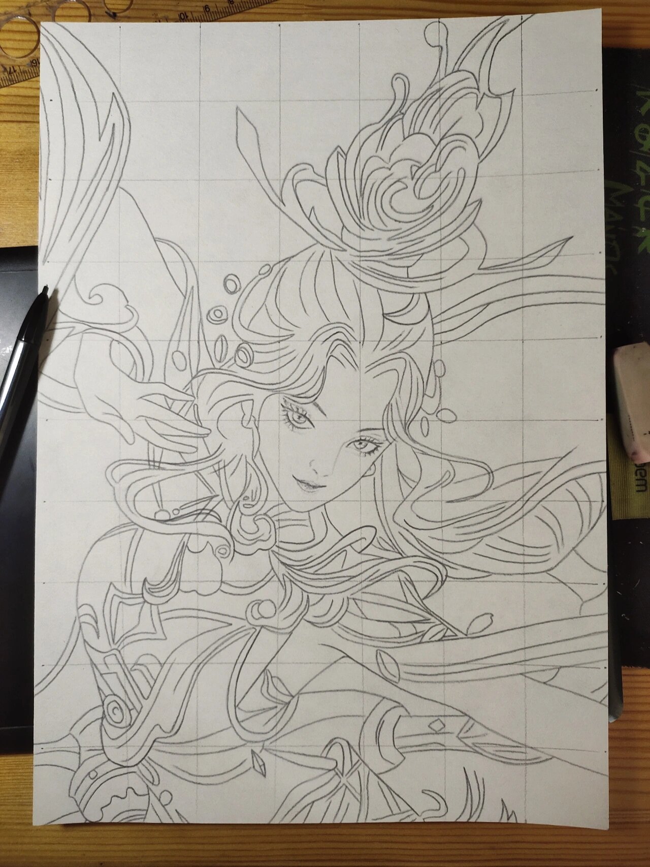 彩铅‖貂蝉-遇见胡旋 (本幅画使用的是培斯玛prismacolor大师级36色