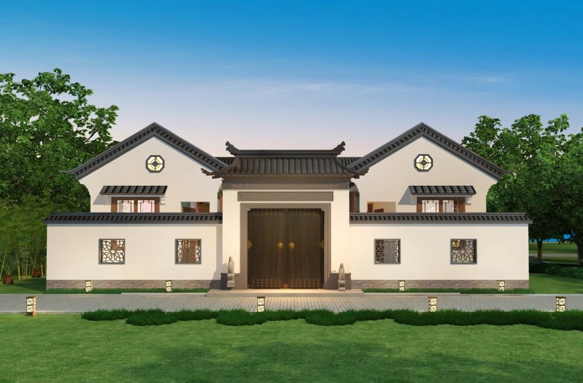新中式三合院,聚财,藏风聚气,哥哥你喜欢嘛 一层中式三合院 中国自古