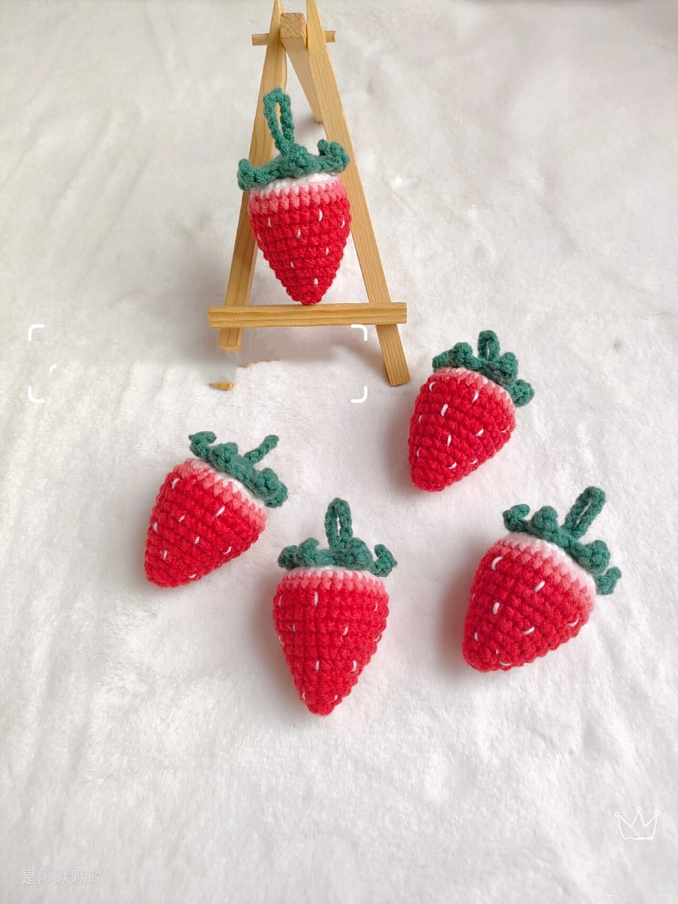 渐变色草莓钩织挂件91(附图解) 雪妃尔5股,2.