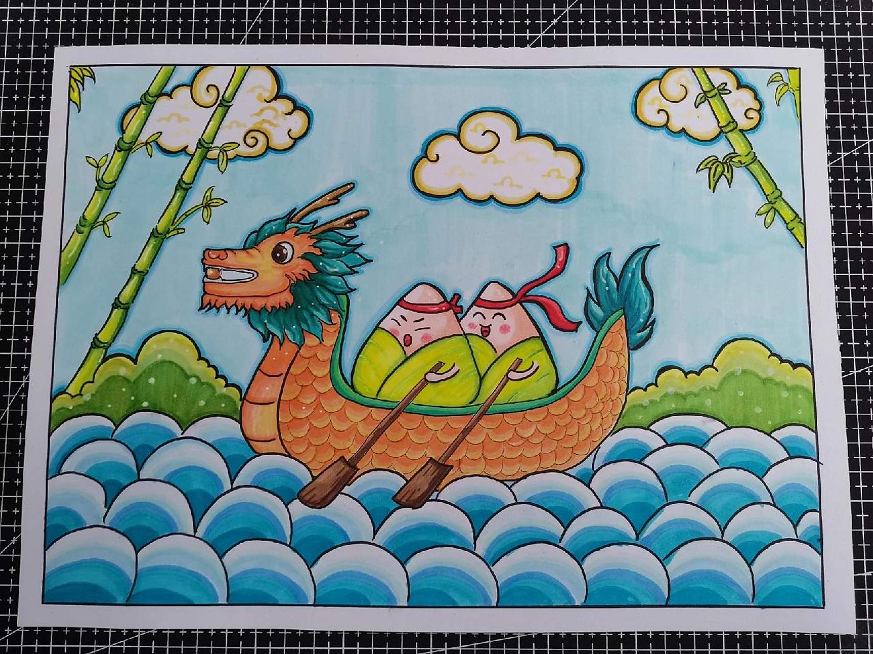 端午赛龙舟主题画      端午赛龙舟主题画