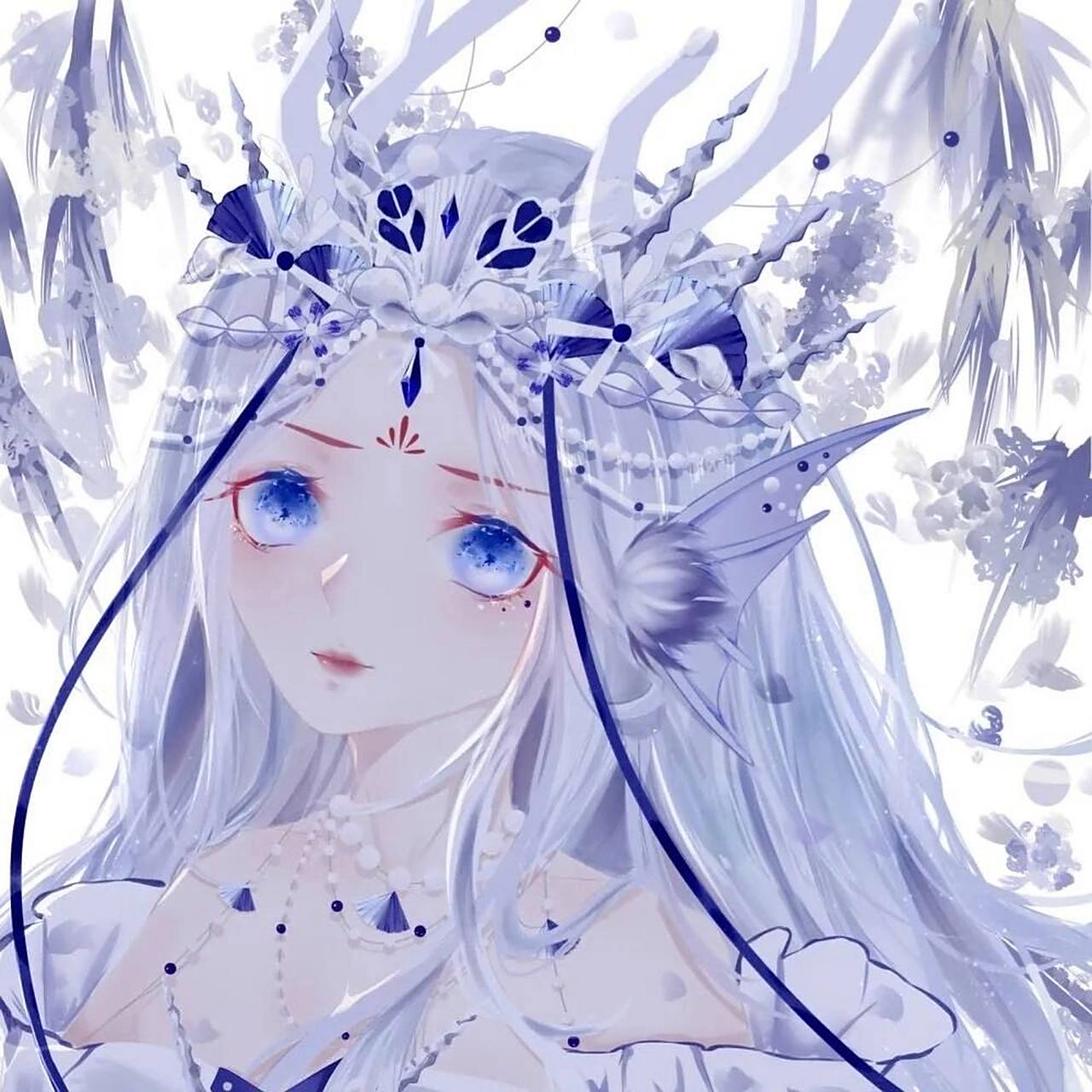 蓝色系少女心头像,二次元女孩