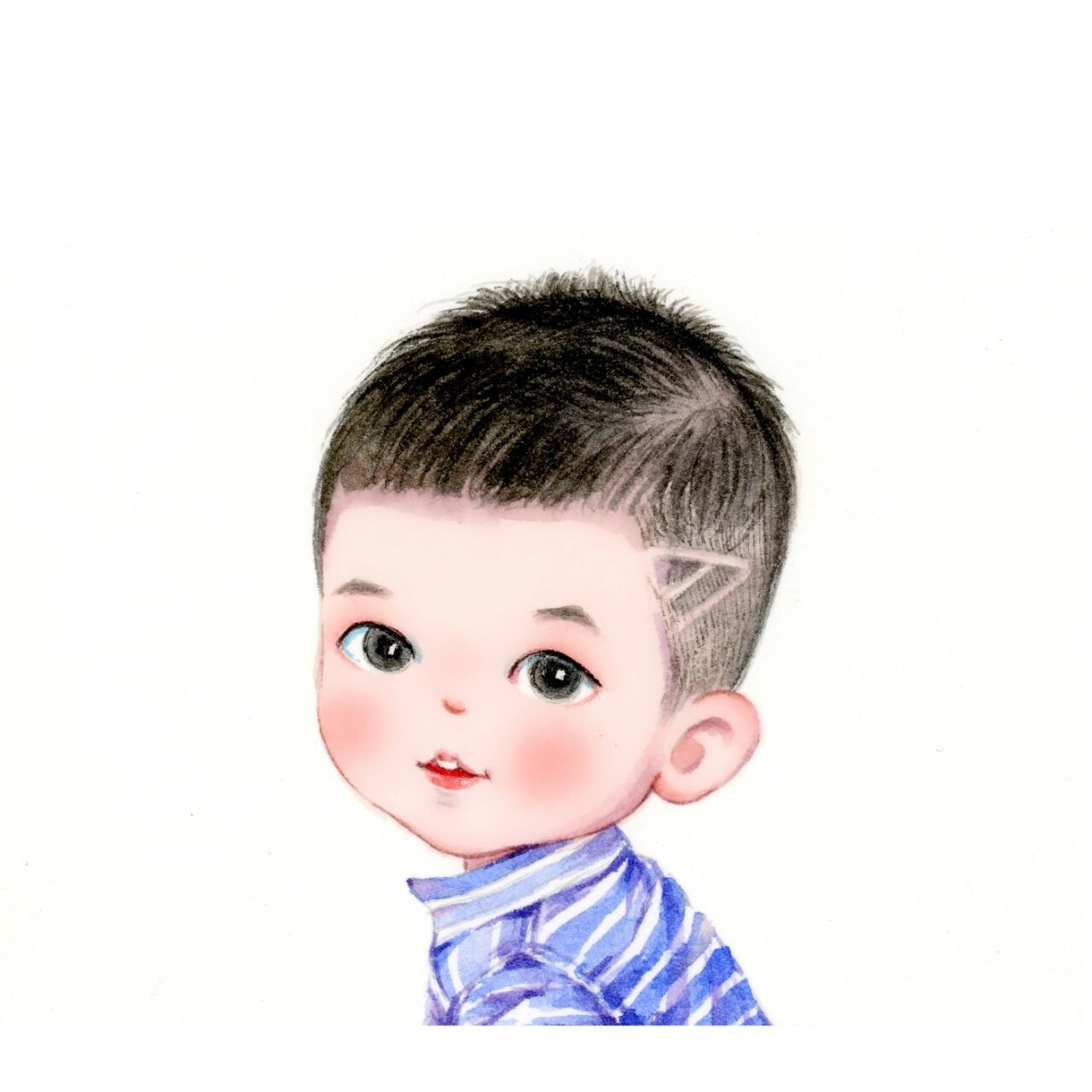 更新一组男宝小头像 感谢少数人的喜欢.独一份的宠爱. 水彩手绘