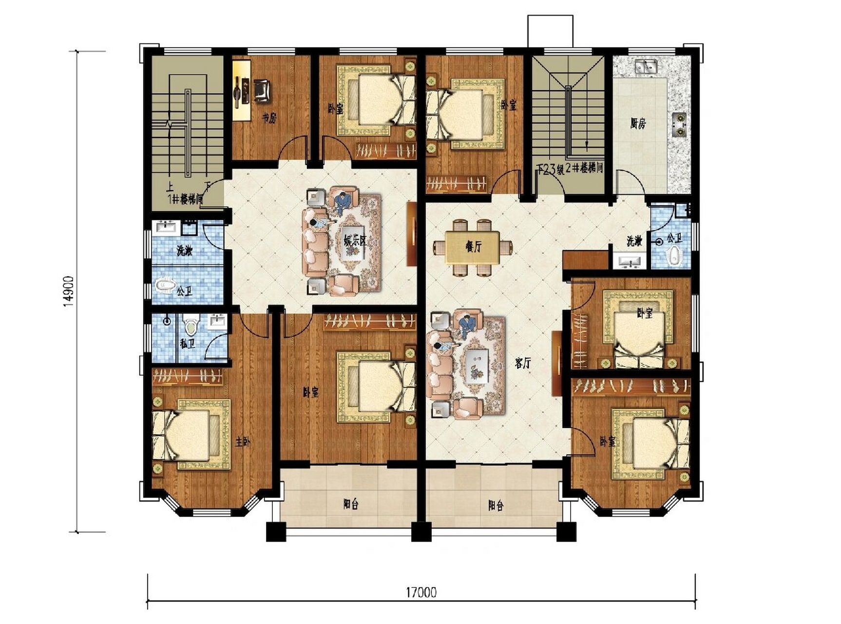 适合兄弟共建的三层双拼别墅设计图纸 农村两兄弟建房子,只有一块宅基