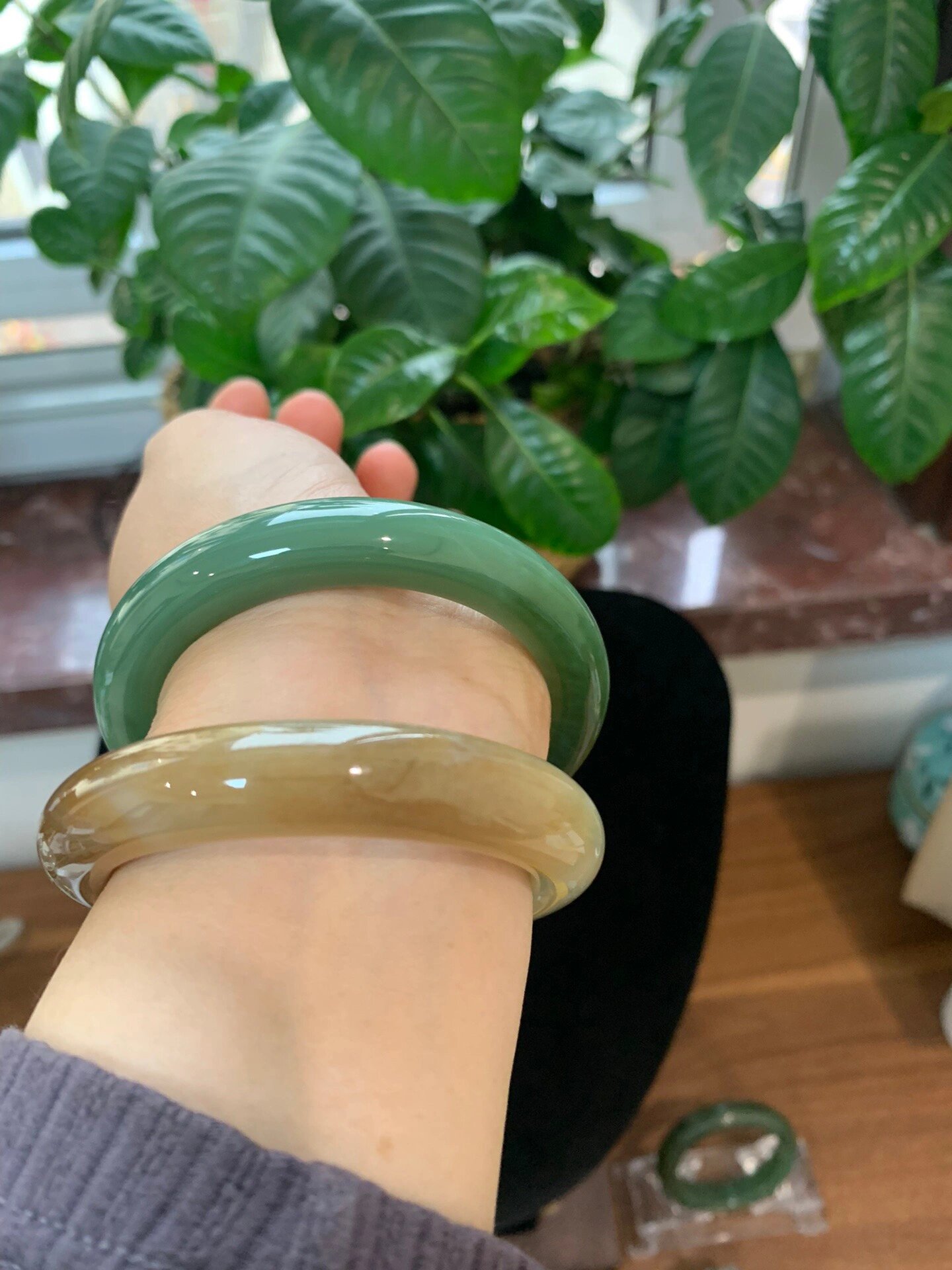 和田玉碧玉猫眼手镯