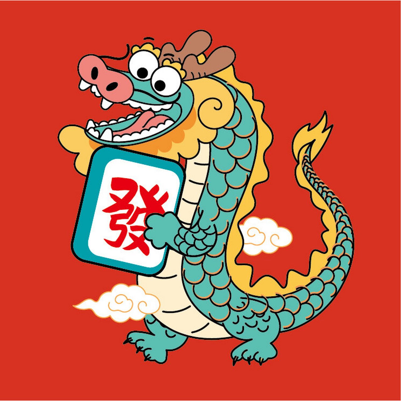 龙|原创生肖ip龙年插画 插画灵感——传统的龙形象结合现代艺术卡通风