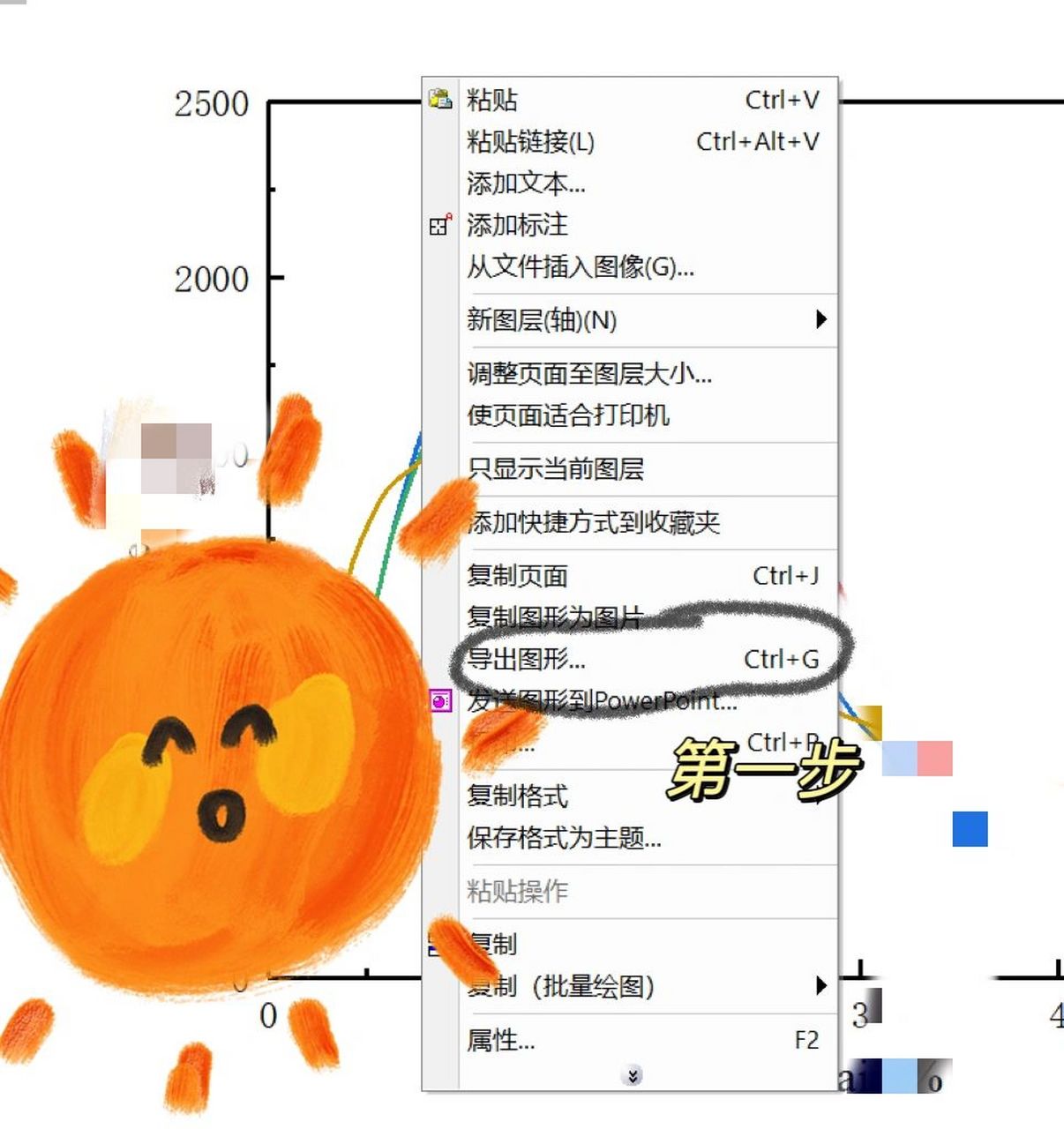 origin 导出图形和去水印 导出图形:在空白地方右击鼠标-导出图形