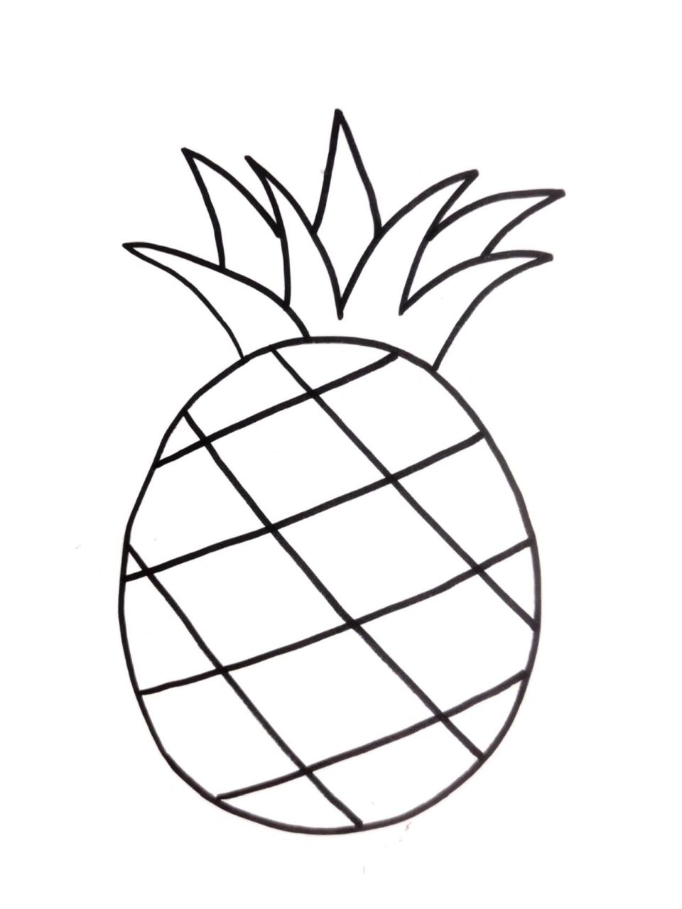 菠萝简笔画 菠萝简笔画,可爱水果简笔画
