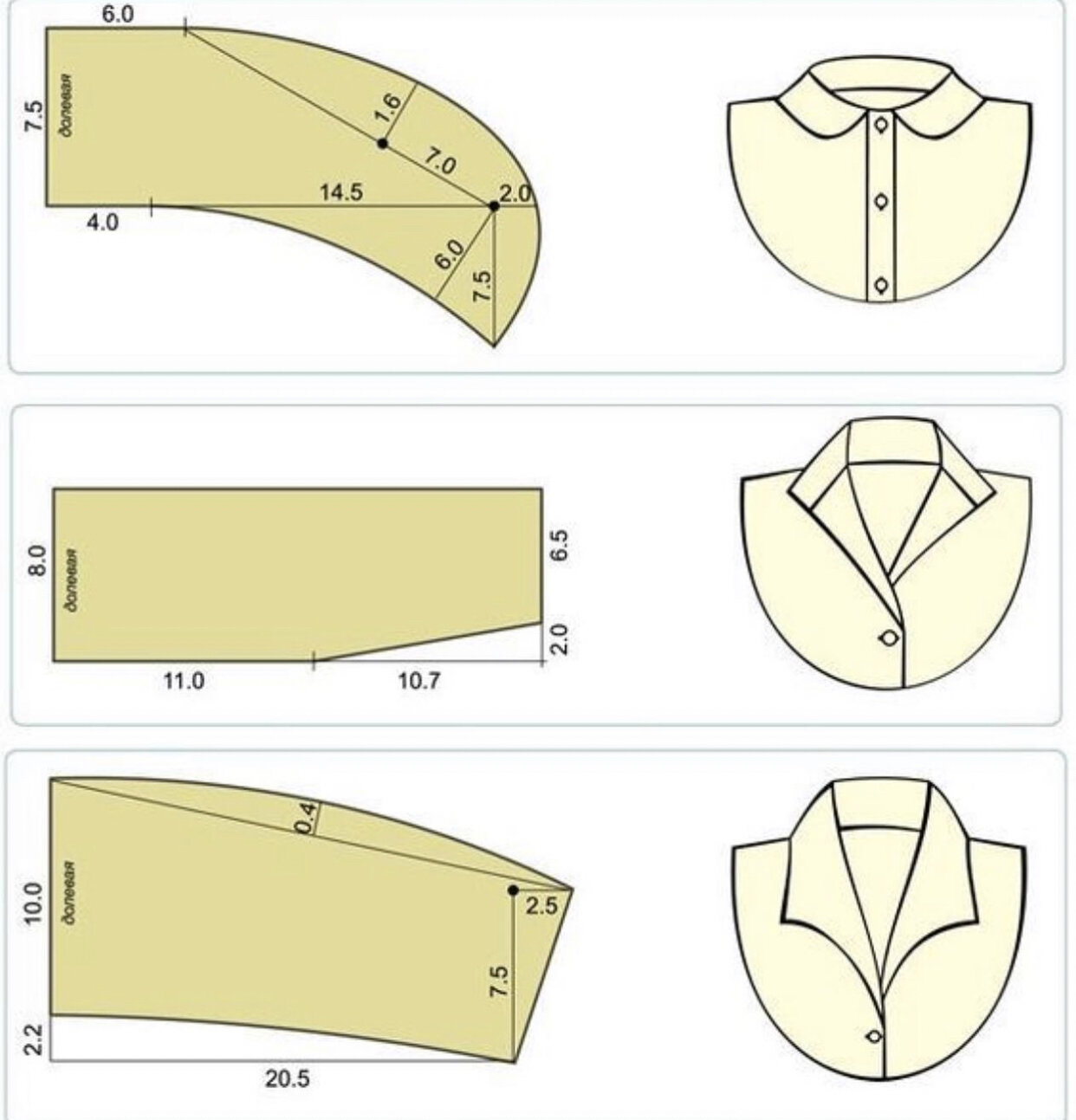 各种衣领制作剪裁图