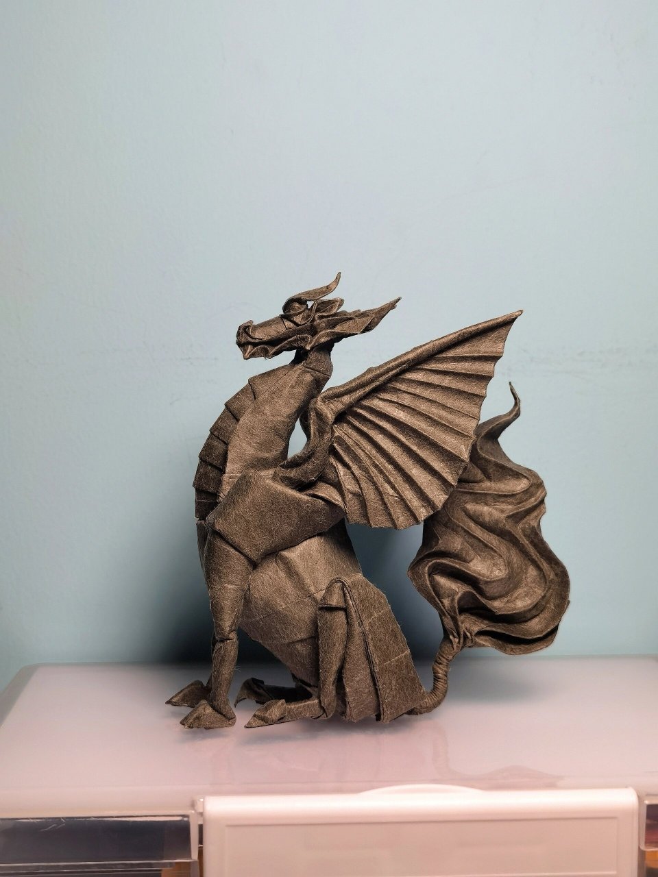 【折纸-作品】有翼麒麟 这种纸每个颜色一张,别的颜色用的快.