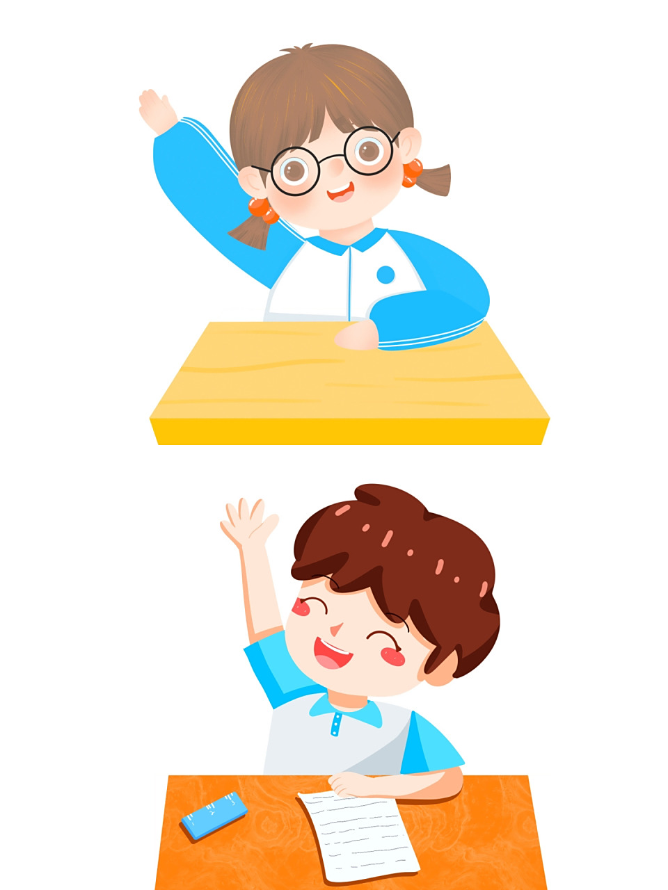 上课举手卡通素材【免抠】0199 今日素材9615  0199 学生