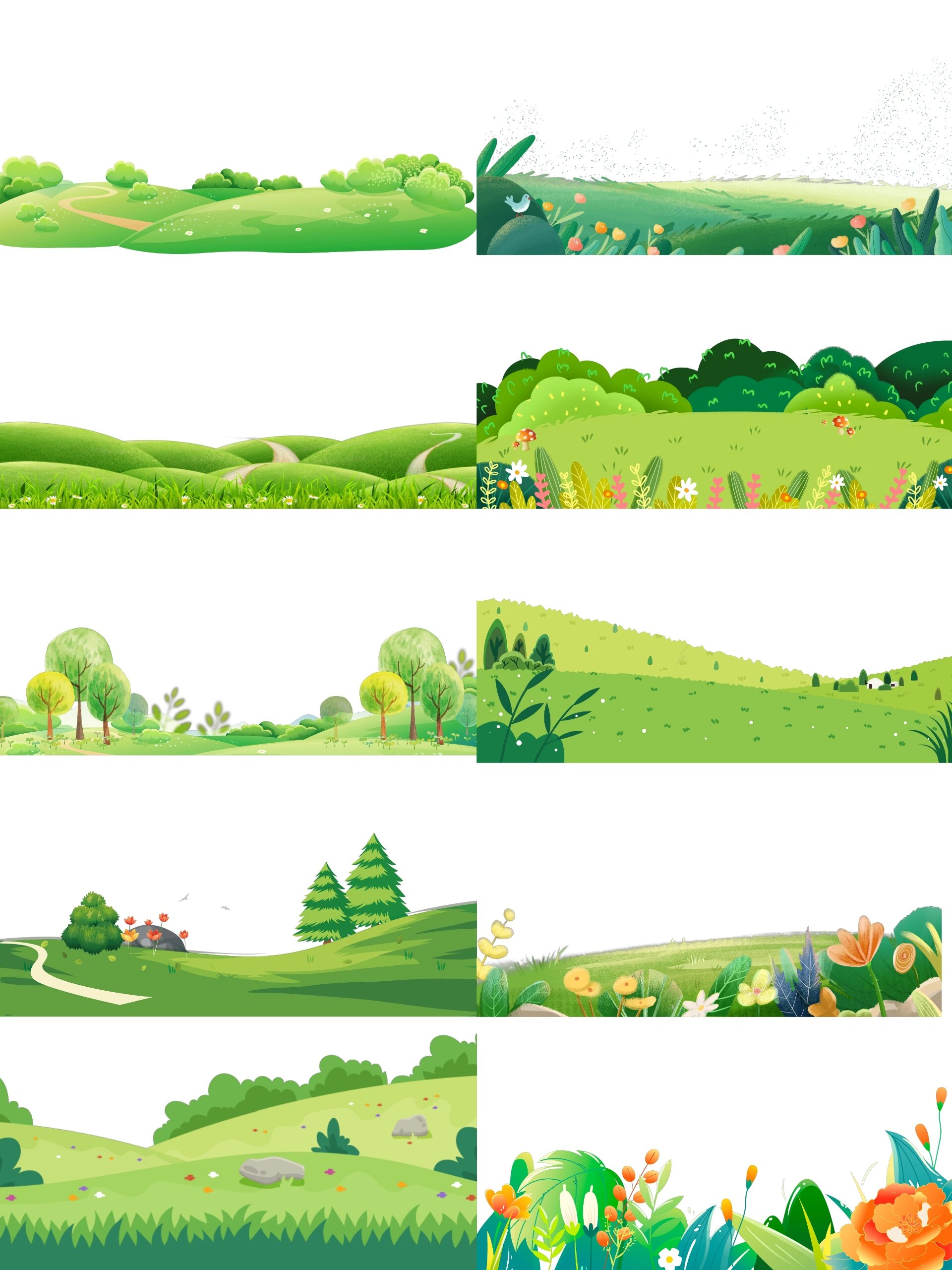 91卡通风草地素材|夏天草地与好心情98