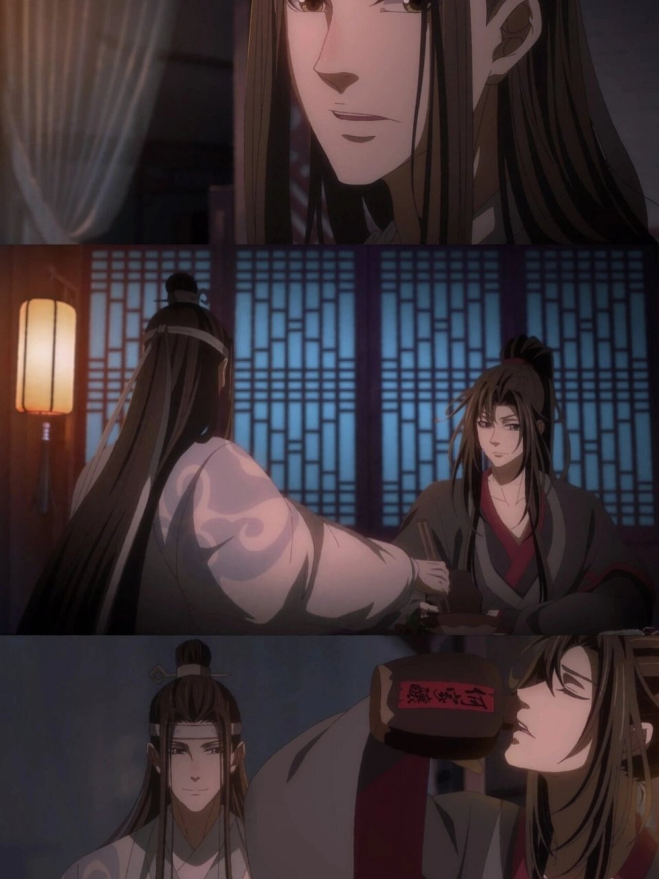 祖师】醉酒篇壁纸②奉上~ 甜度报表[庆祝]##魔道祖师# #魔道祖师忘羡
