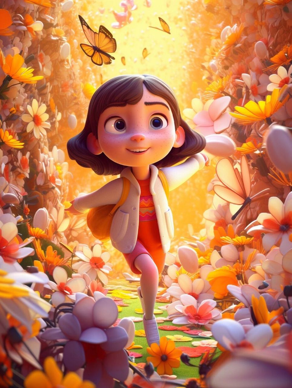 帮小女孩实现童话梦"开心的追蝴蝶玩耍"     魔法02:super cute