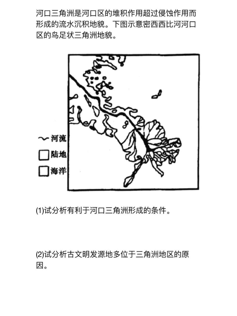 鸟足形三角洲图片