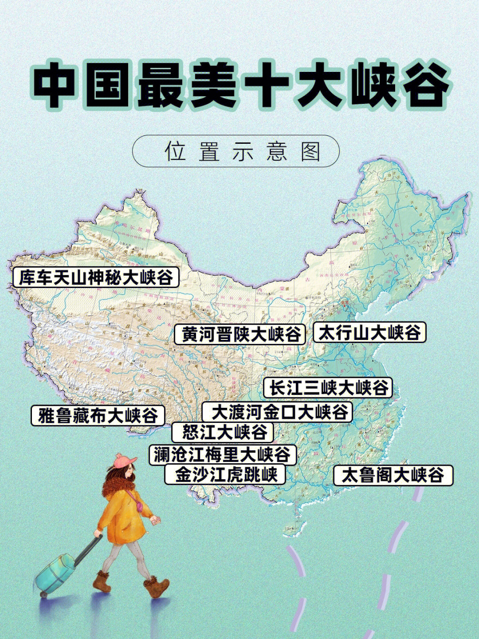 中国最美十大峡谷位置示意图!你去过几个?