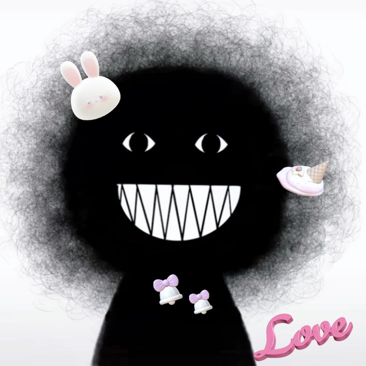 黑煤球头像礼貌拿图  奇奇怪怪没人爱