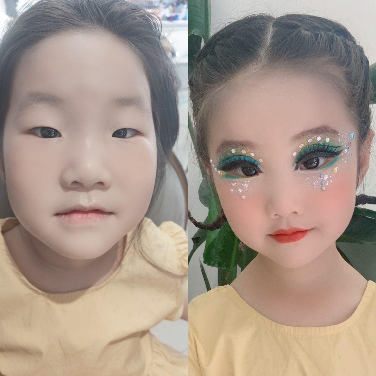 六一儿童节舞台有效化妆 经过孩子妈同意做一个妆前妆后对比图,有的人