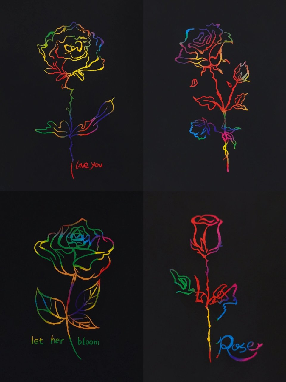 玫瑰简笔画 | 刮画纸 玫瑰 不止浪漫