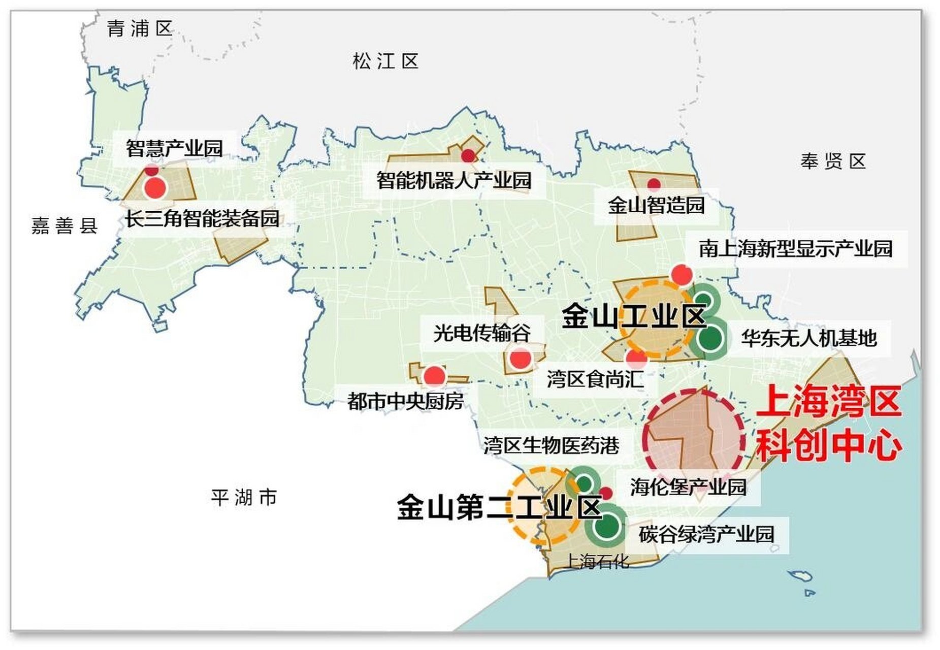 金山区2035规划和枫泾镇 金山区2035规划主要以金山新城和亭枫发展轴
