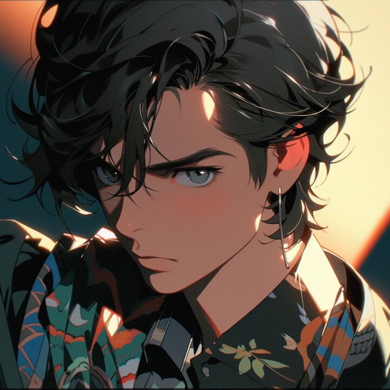 这张99帅气男生对视头像,玩转旧漫风格!