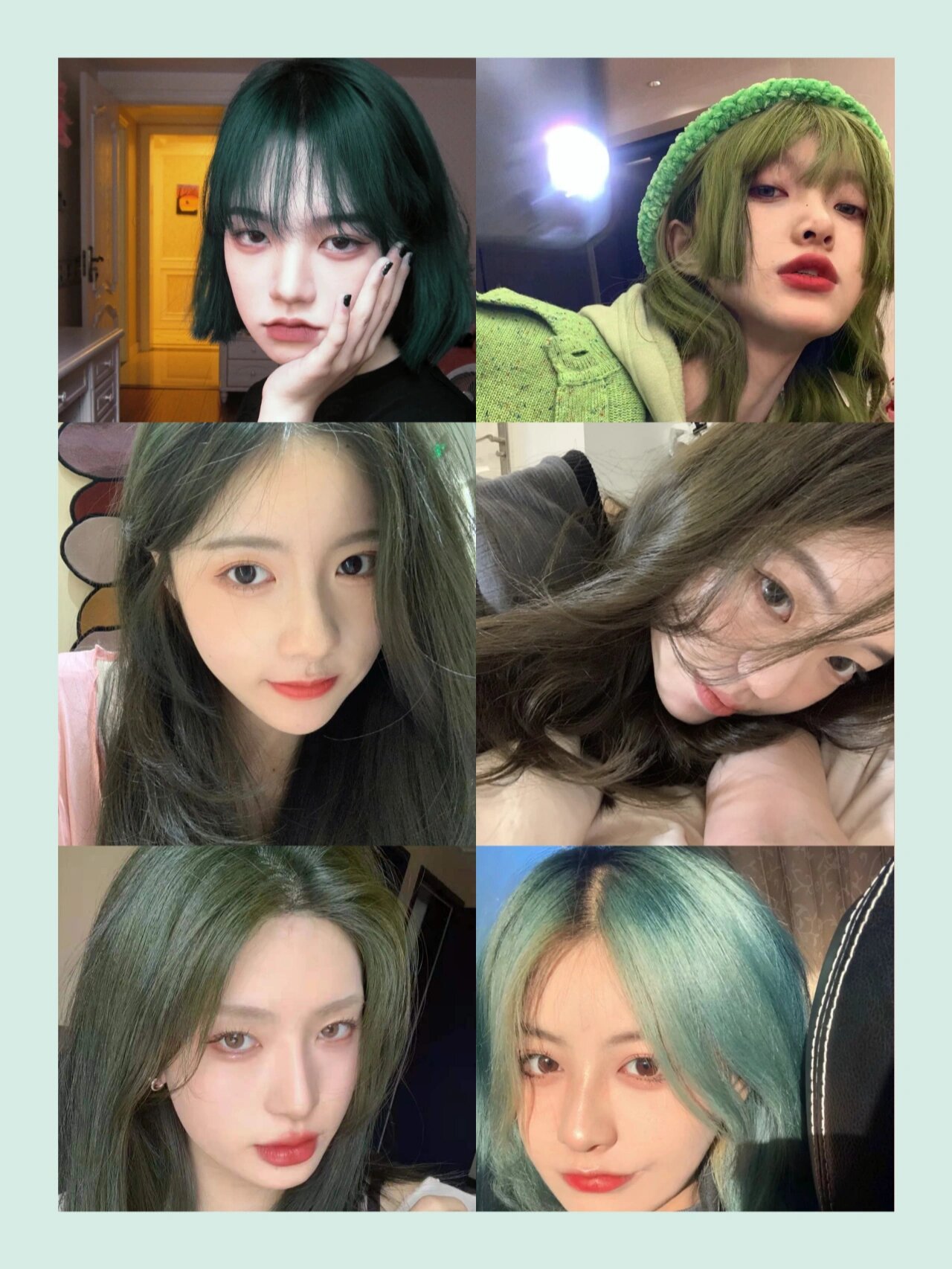 绿色系发色合集92森系仙女气质超好看哎