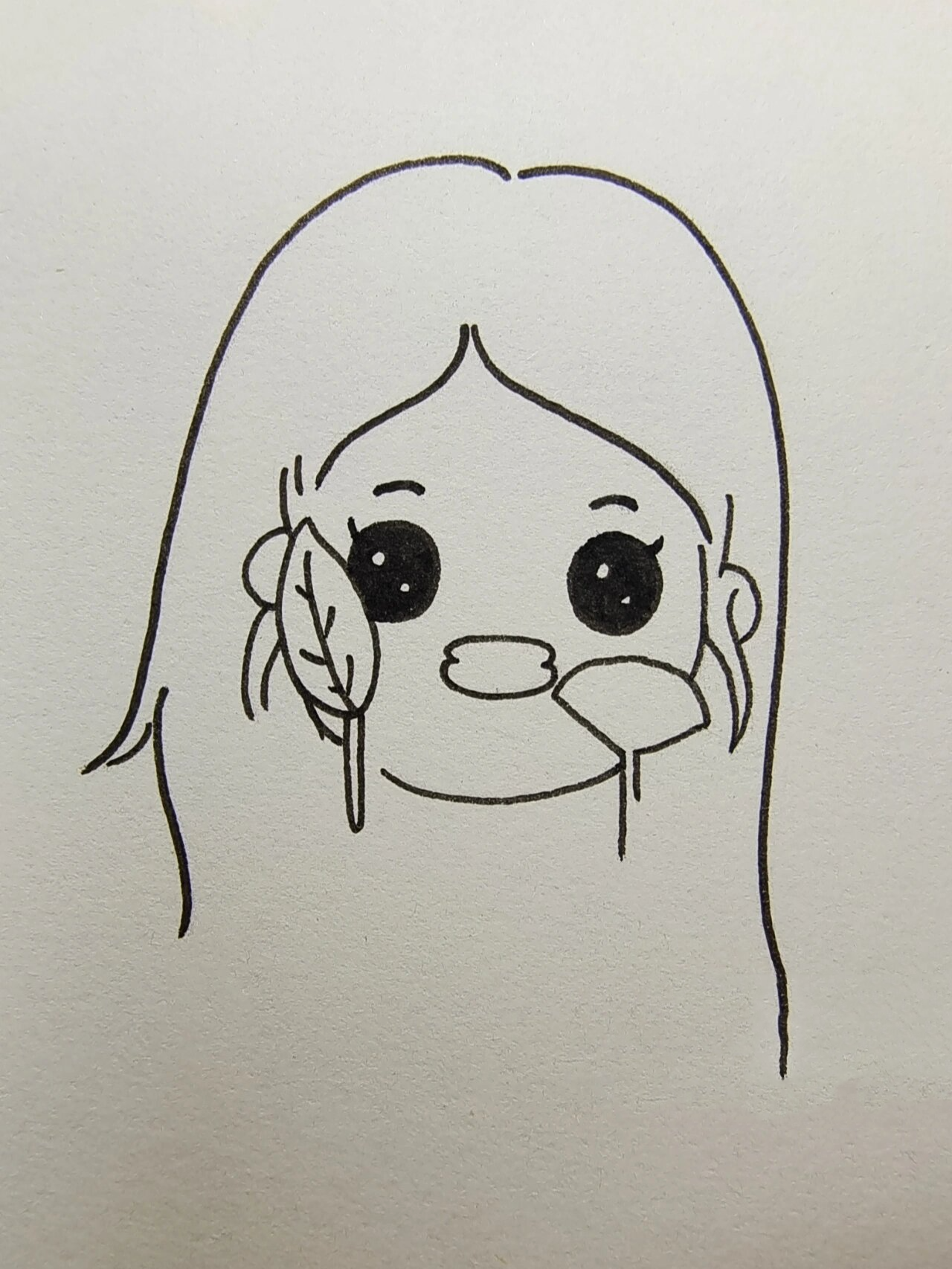 简笔画(捡树叶的mm)