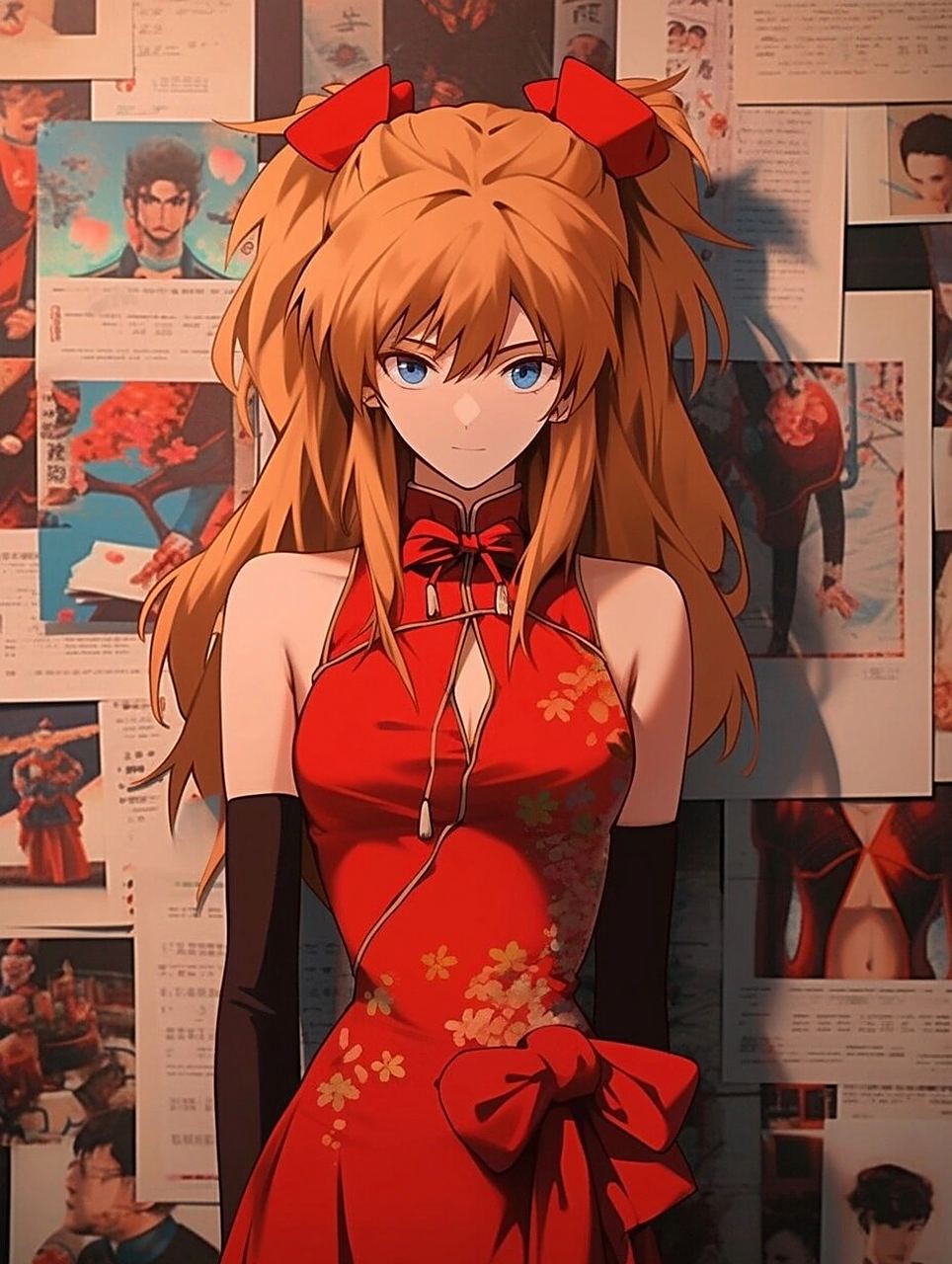 私藏壁纸7815明日香!旗袍港风!