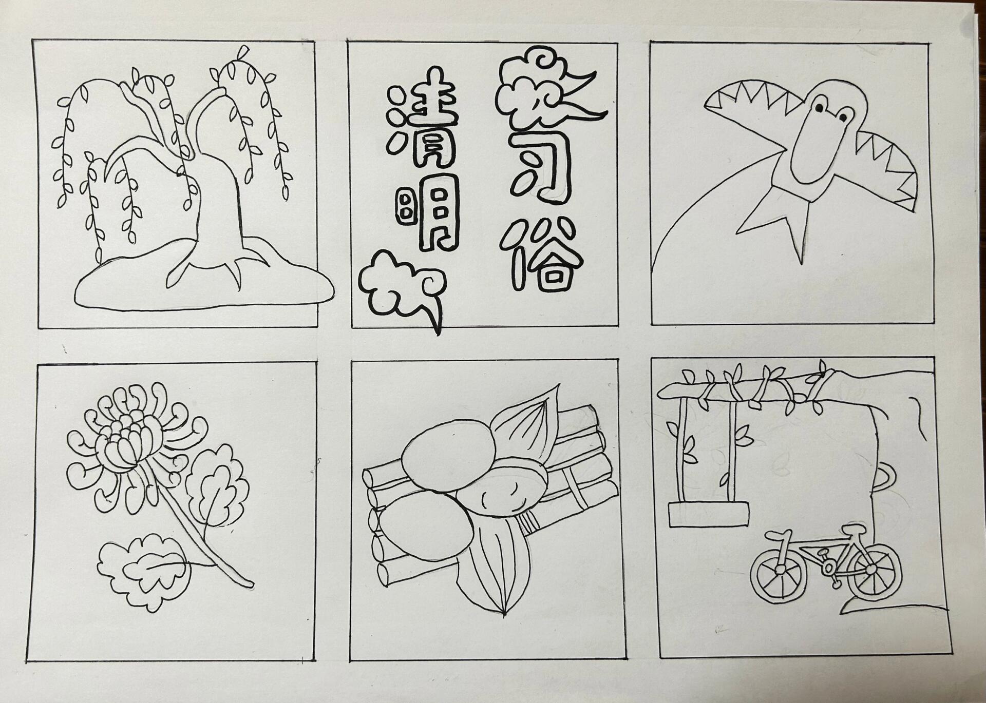 清明节手抄报4K简笔画图片