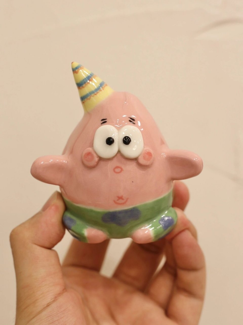 陶艺手作|派大星泥塑8215 #陶艺# #手工陶艺# #泥塑# #摆件