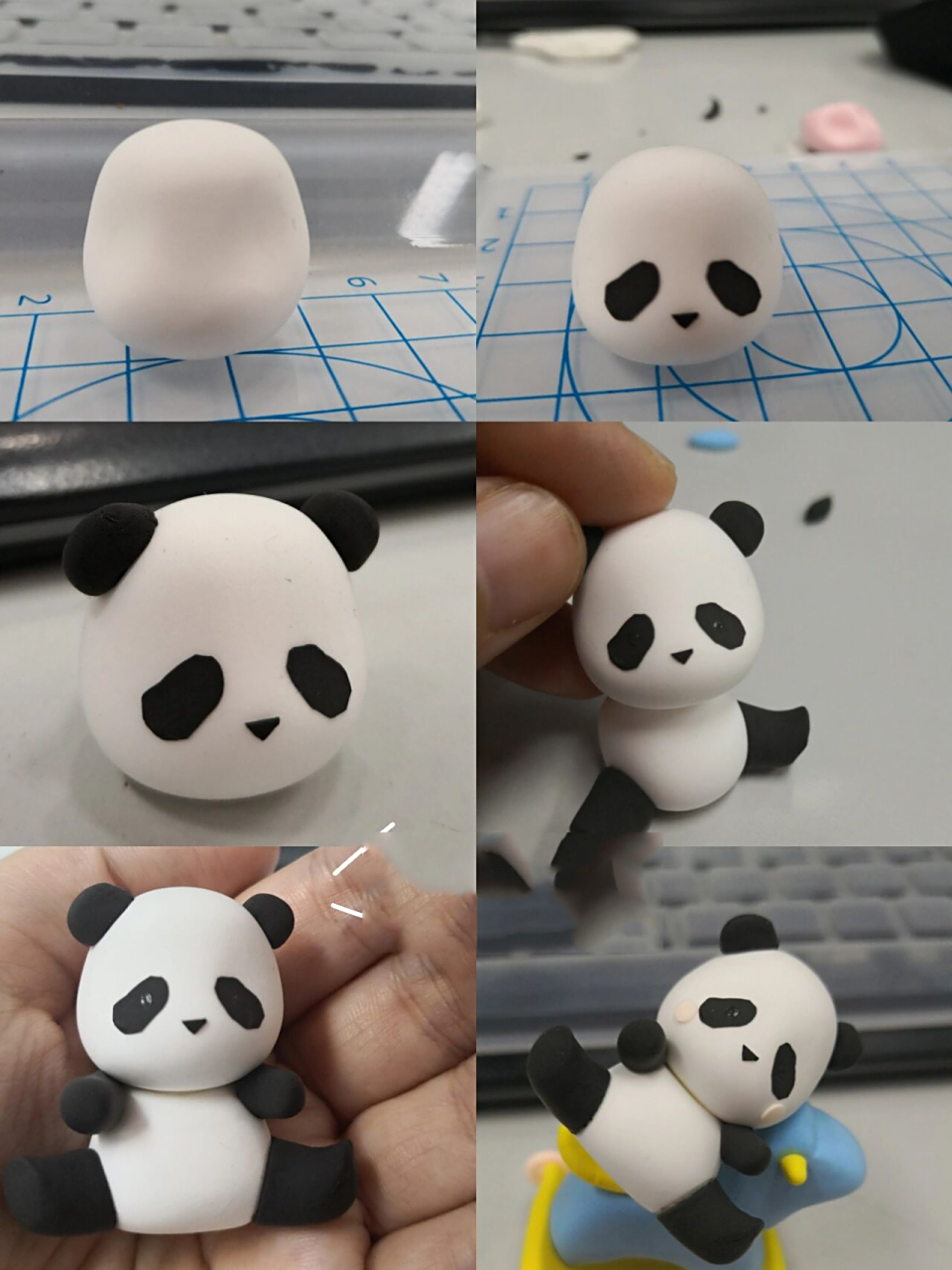 100个粘土教程(6/100):熊猫宝宝,附教程  制作的故事: 这是我近期最