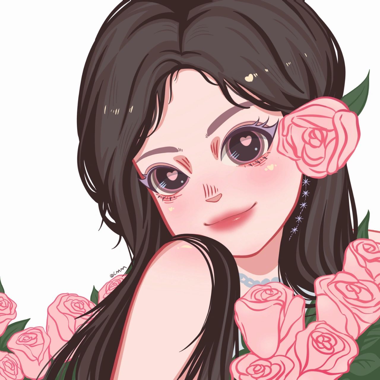 春日浪漫粉玫瑰情侣头像 情头来啦 喜欢可自取 临摹请标明