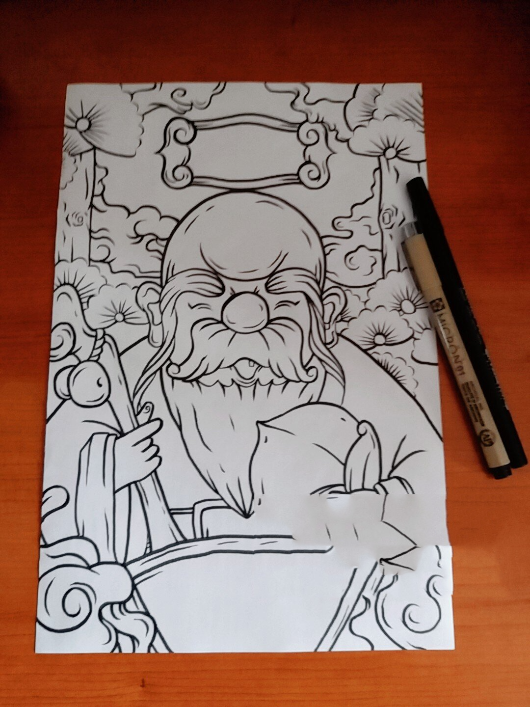 马克笔手绘老寿星