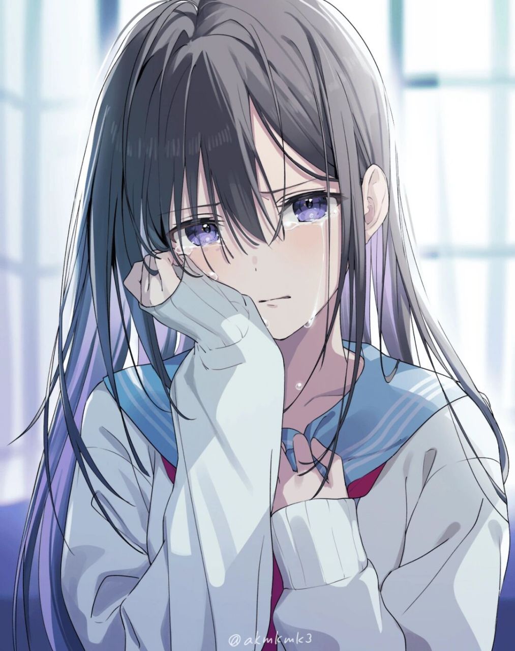 这些流泪的画面真让人心疼 | 哭脸女孩特辑