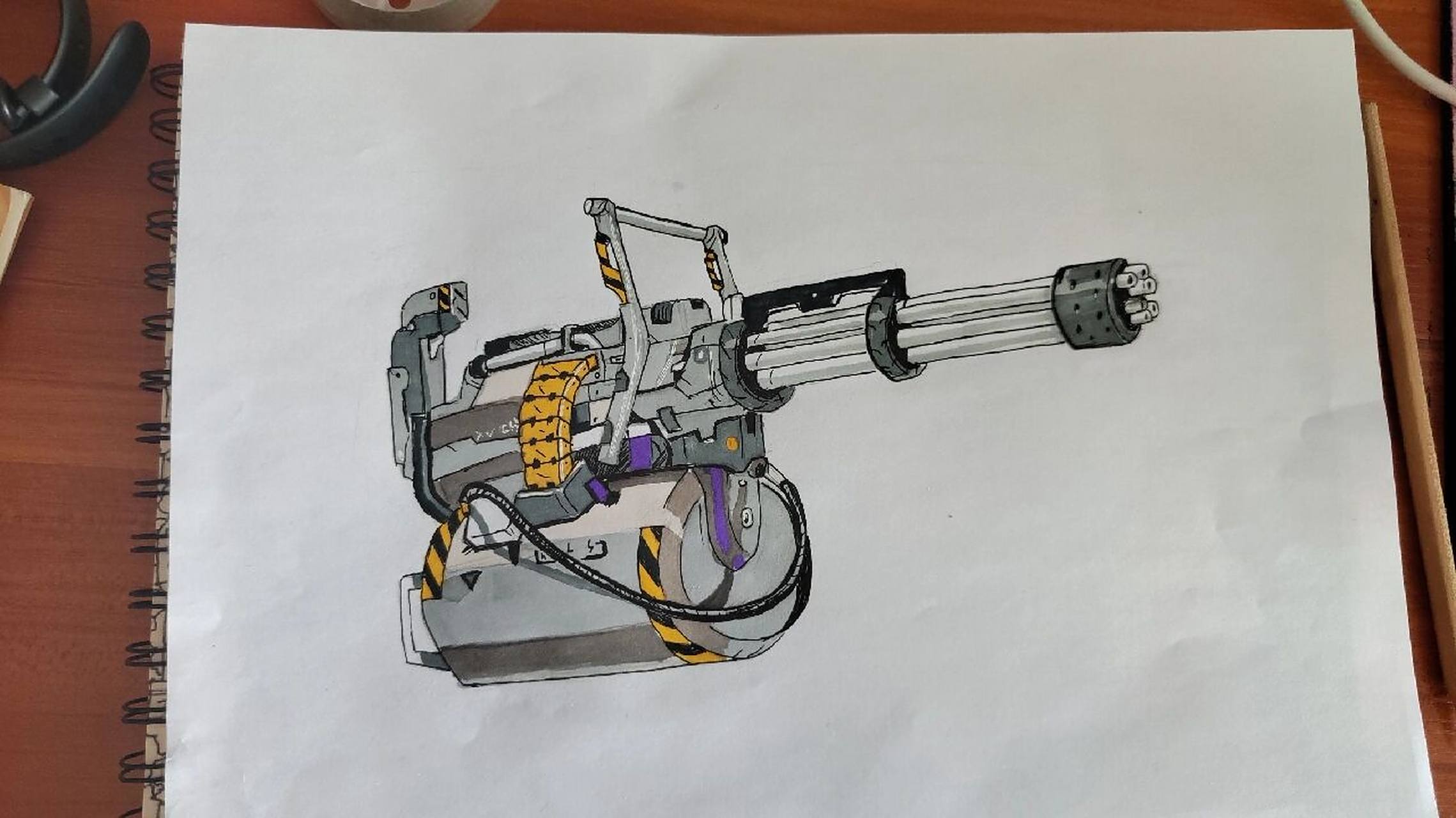 彩笔画个加特林 某小孩让我给他画一张加特林,随便画画