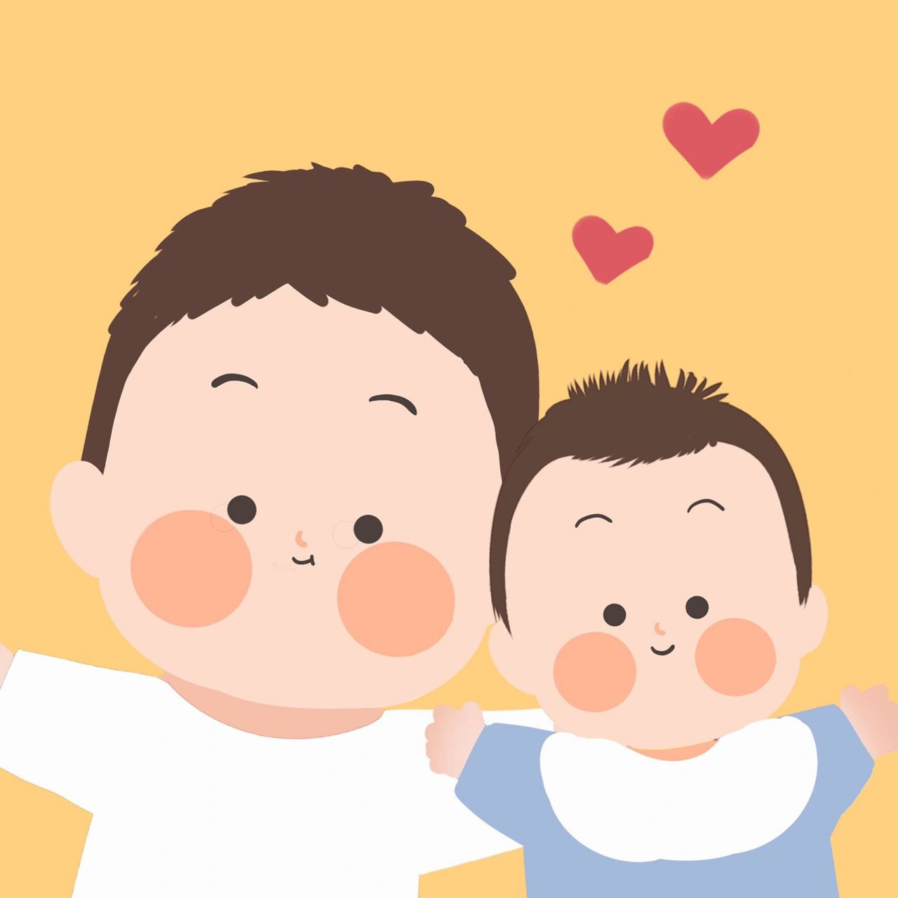 是一组超可爱的情侣亲子头像吖98男宝宝哟 愿我们一直这样可可爱爱