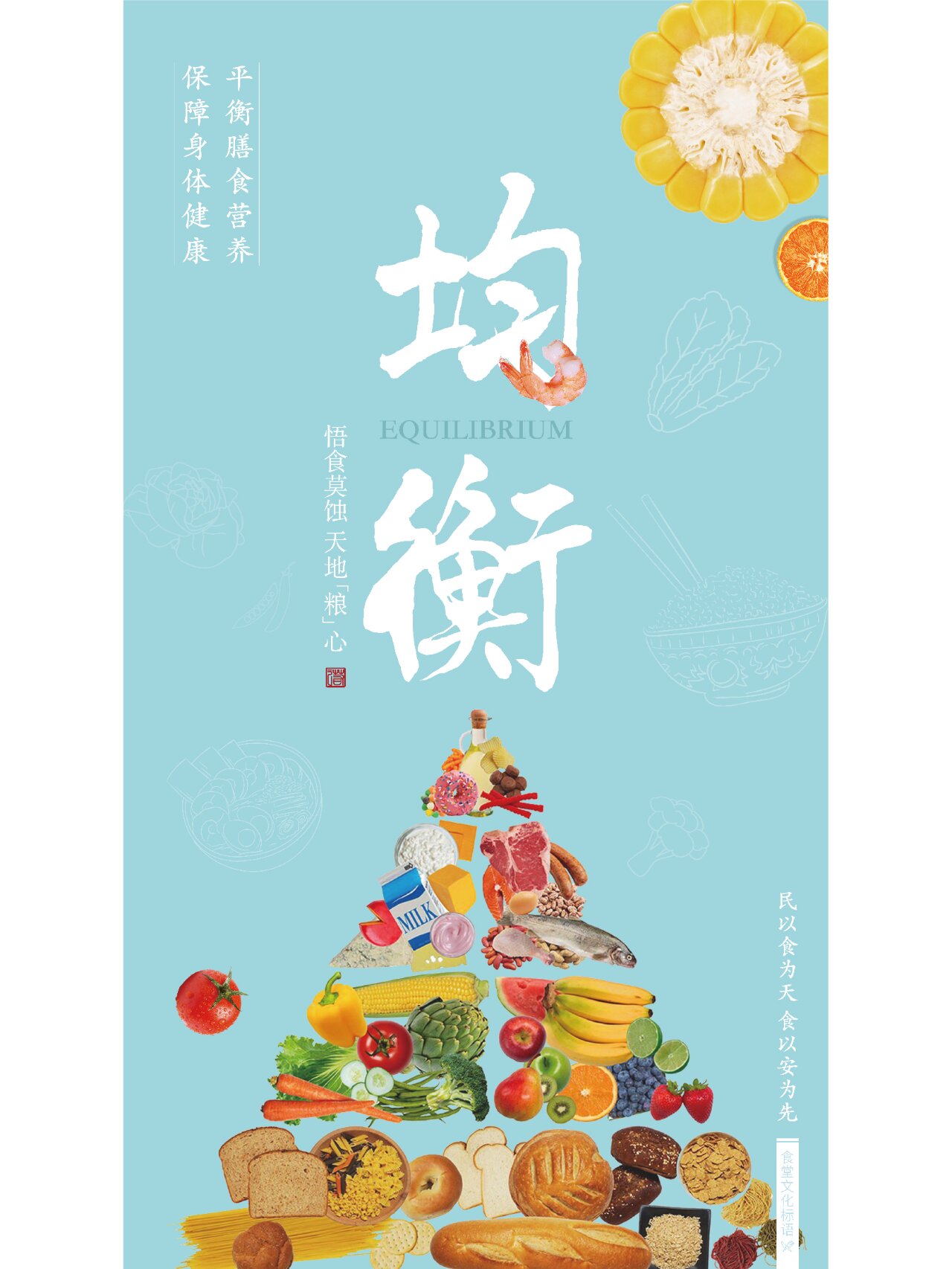 食堂文化 | 食堂标语 | 系列海报/挂画/壁画 厉行节俭,反对浪费 营养