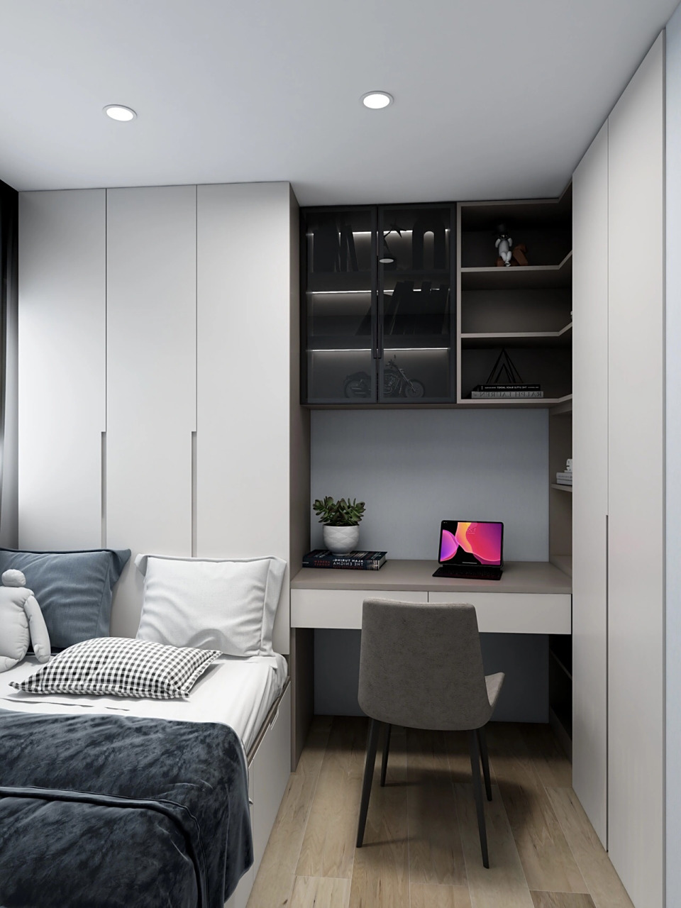 现代极简风|7平方小次卧榻榻米多功能房设计  小卧室需要提高空间利用