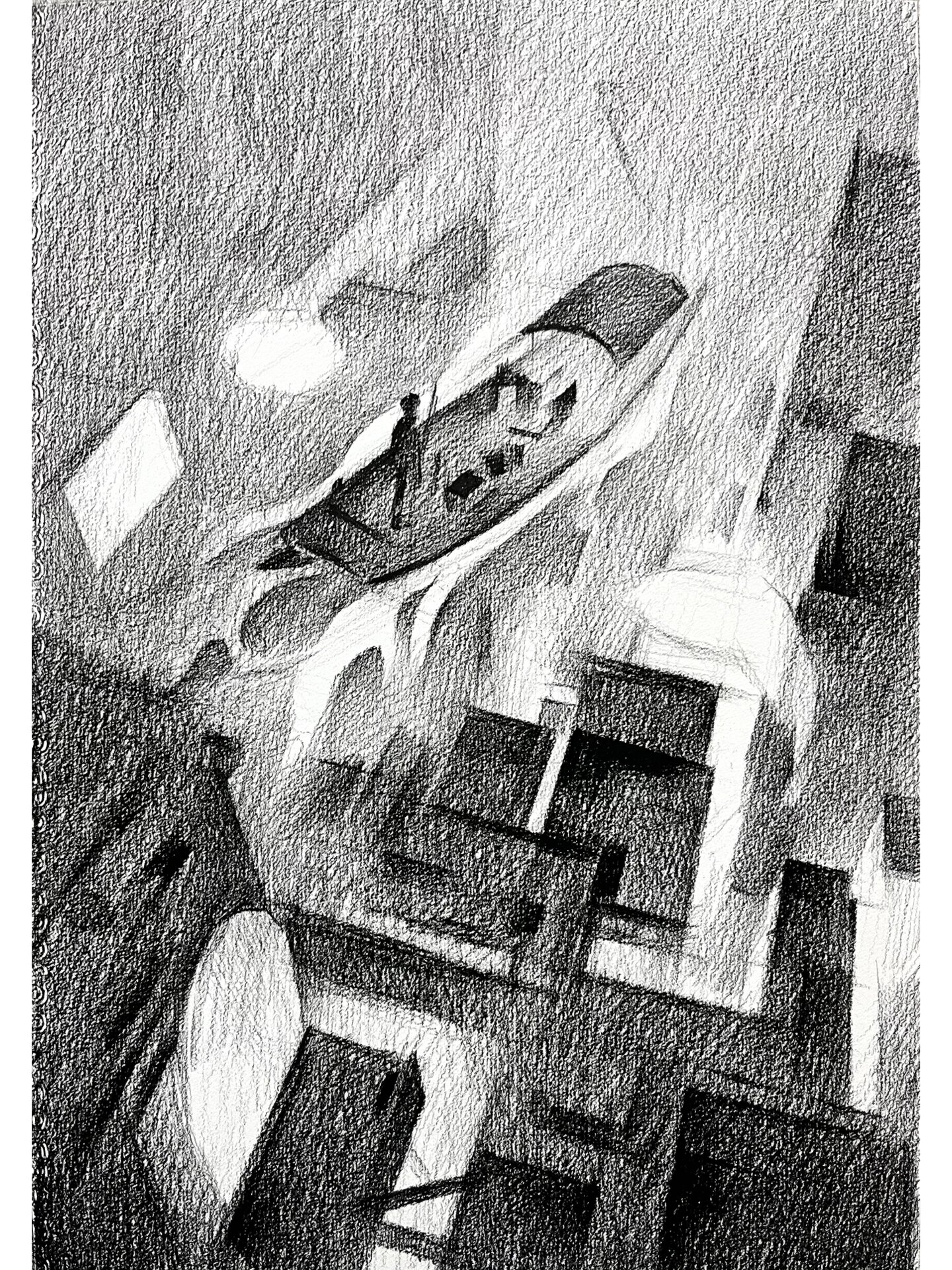 素描-超现实空间 作画完整步骤分享 如果影视作品能分成真实环境的