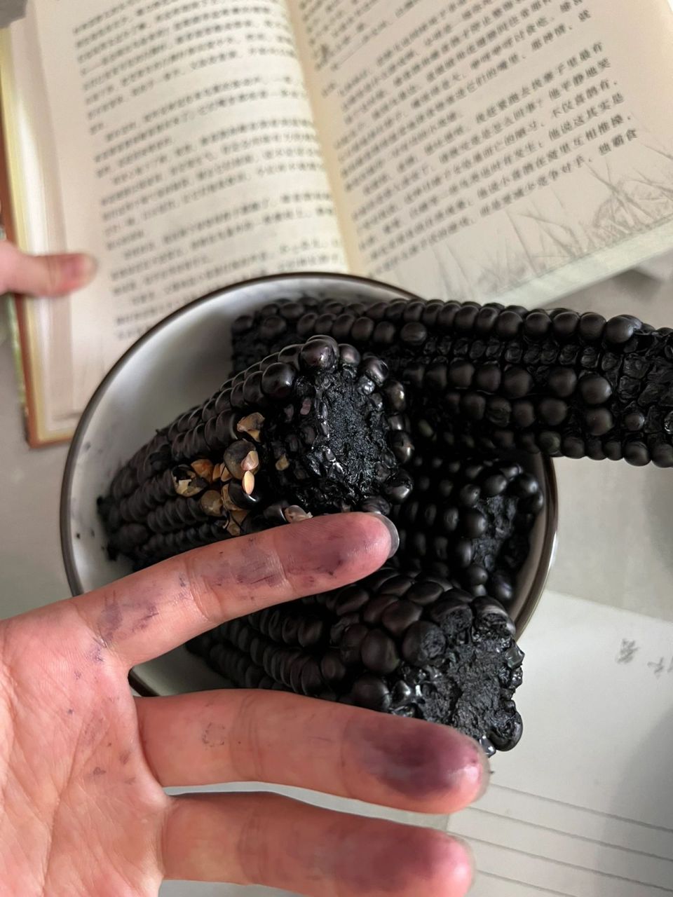 黑玉米正常嘛?怎么像染色的呢?