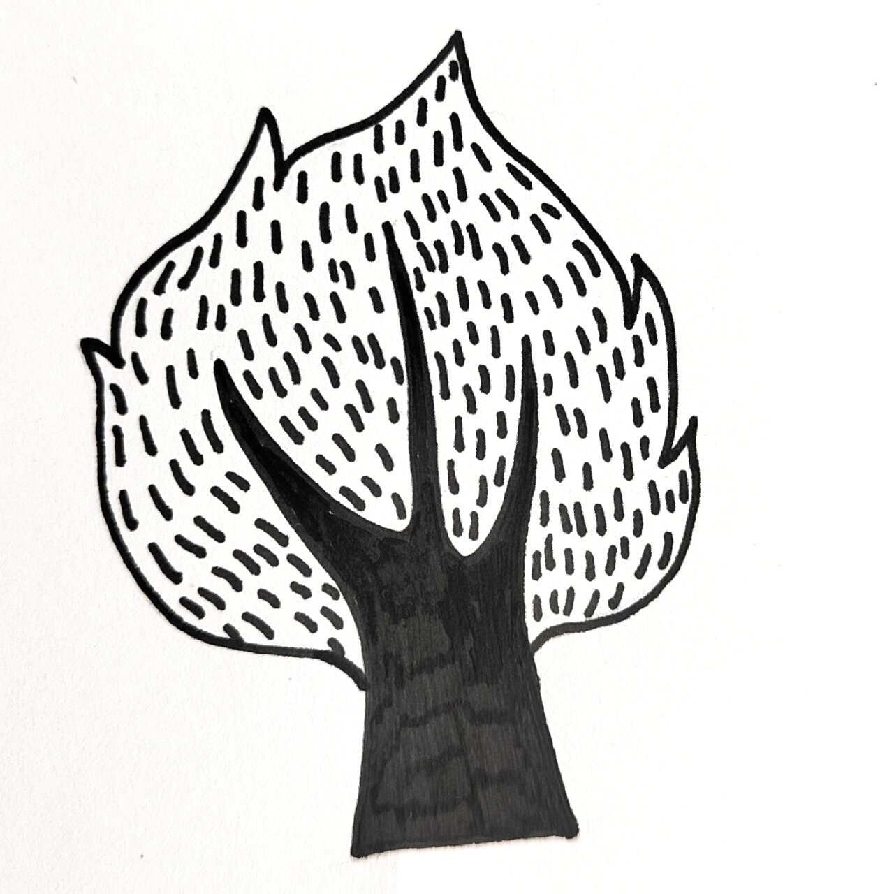 小树简笔画 | 小树黑白装饰画