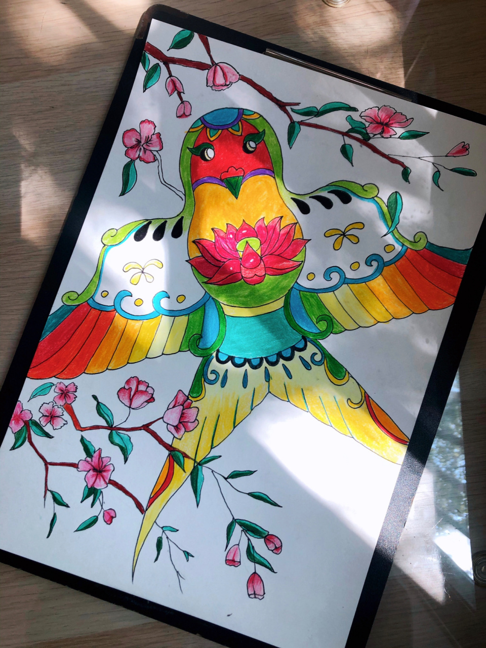 09画一幅燕子风筝附过程,彩铅线描儿童画 91无可奈何花落去,似曾