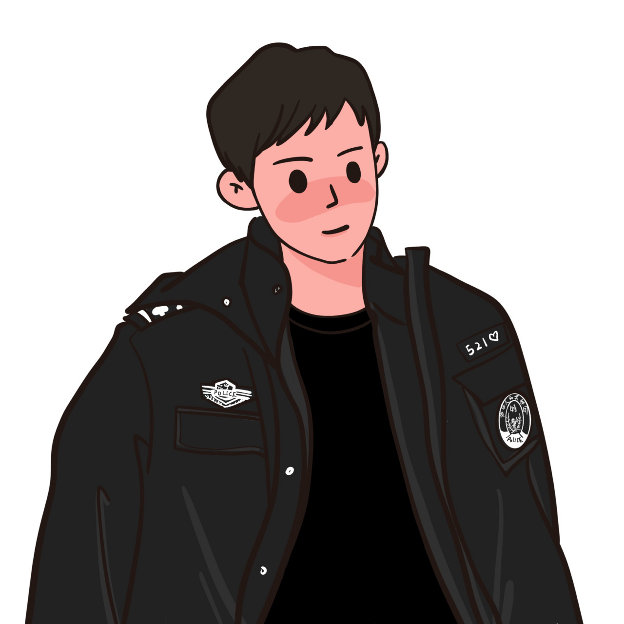 警察小哥哥 | 插画头像手绘头像 原型是白敬亭 我说是就是 真的好帅呀