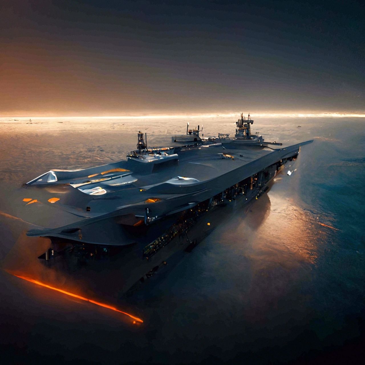 ai绘画:军事专辑-未来概念航母无水印壁纸