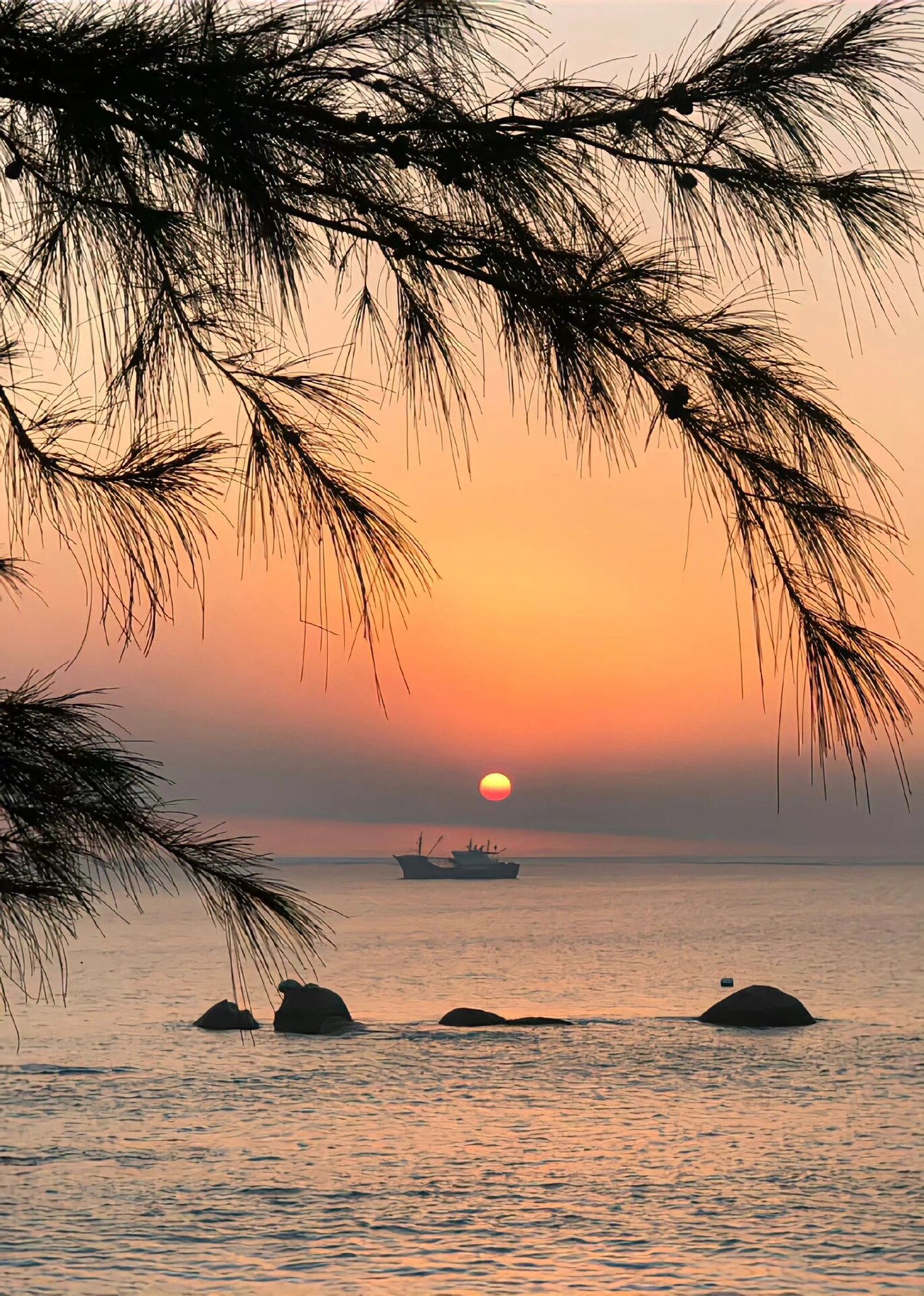 海上落日