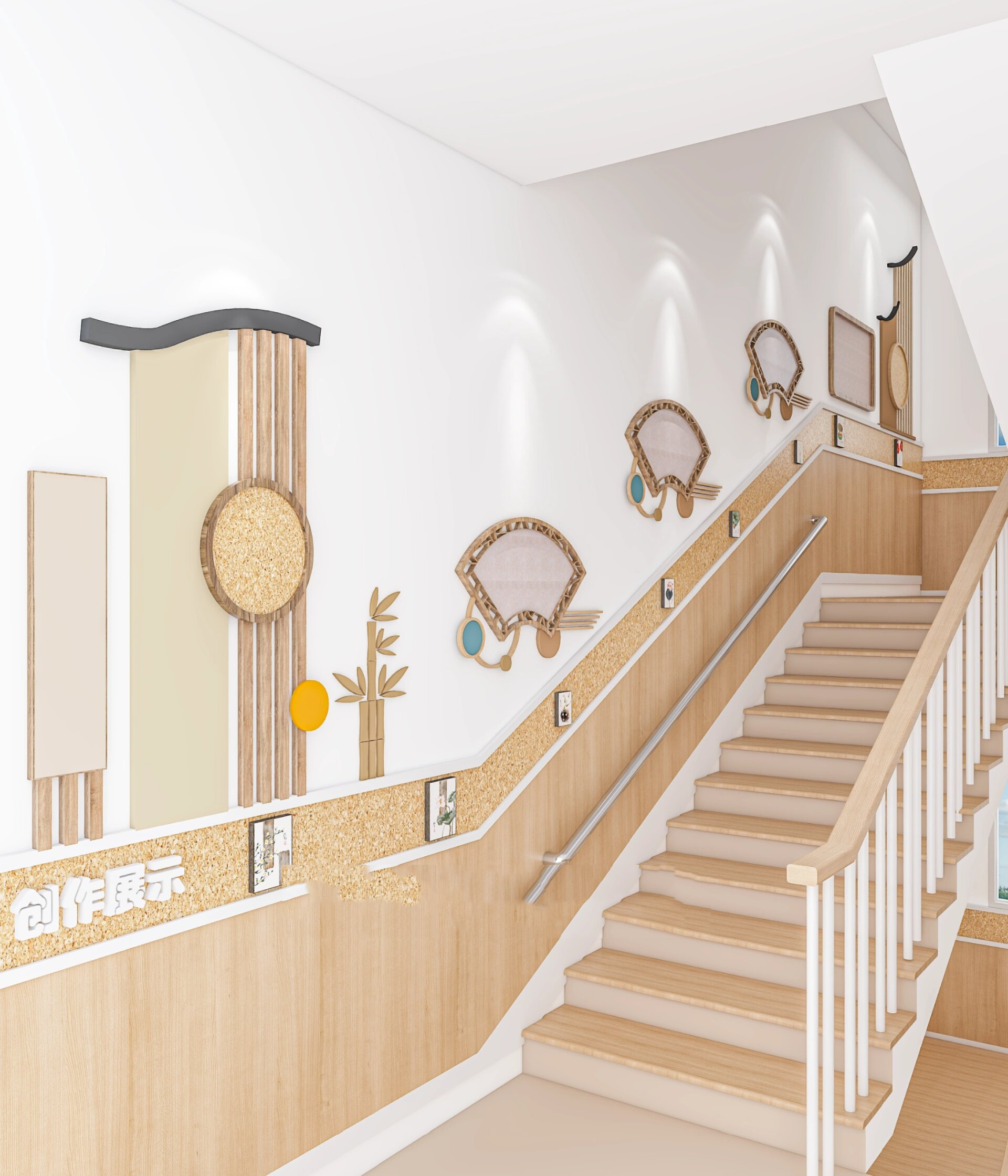 幼儿园楼梯道"古风"环创设计分享