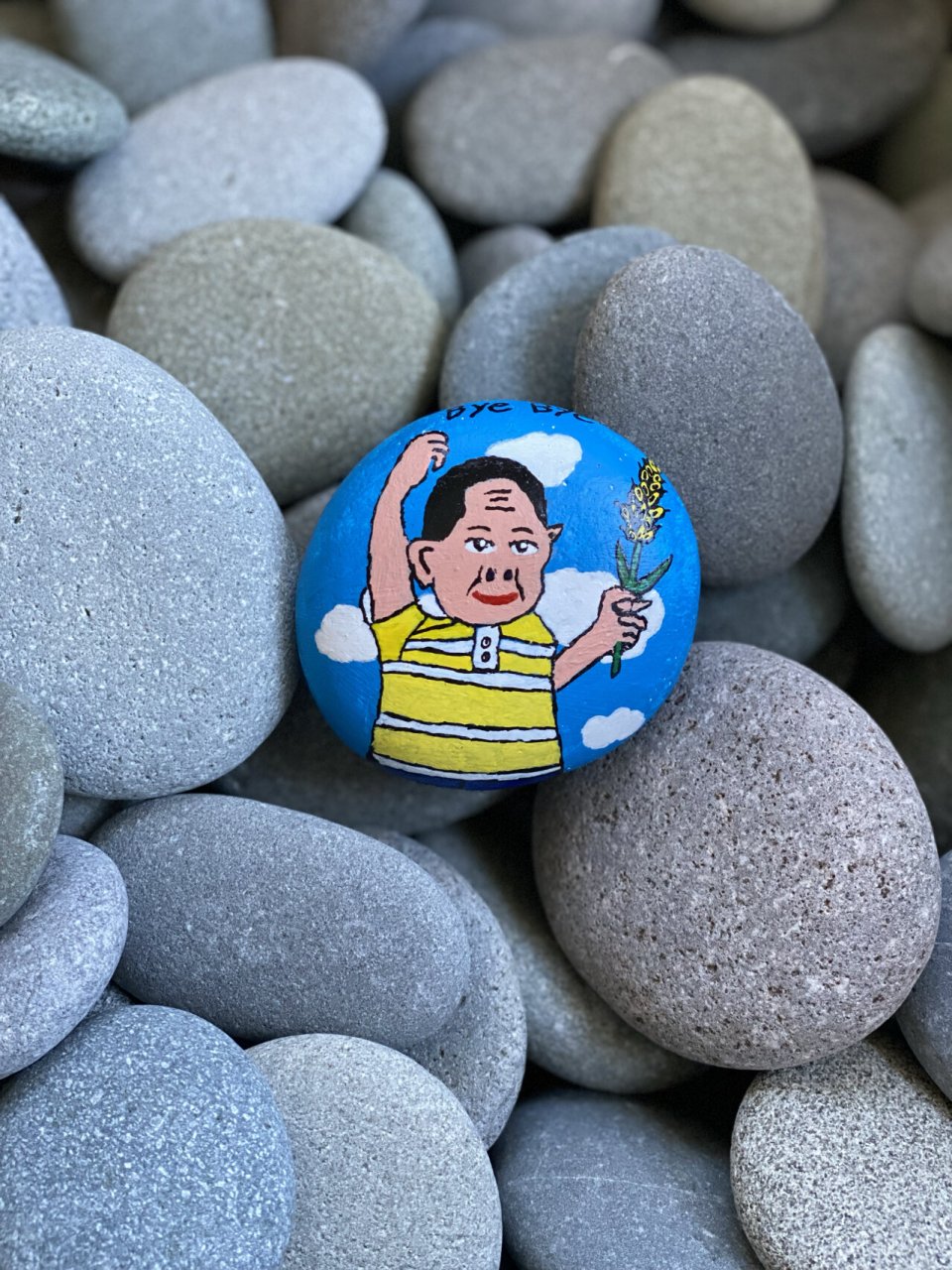 石头简笔画袁隆平老先生 虽然没有画好还把他画胖了,但是画渣的真我