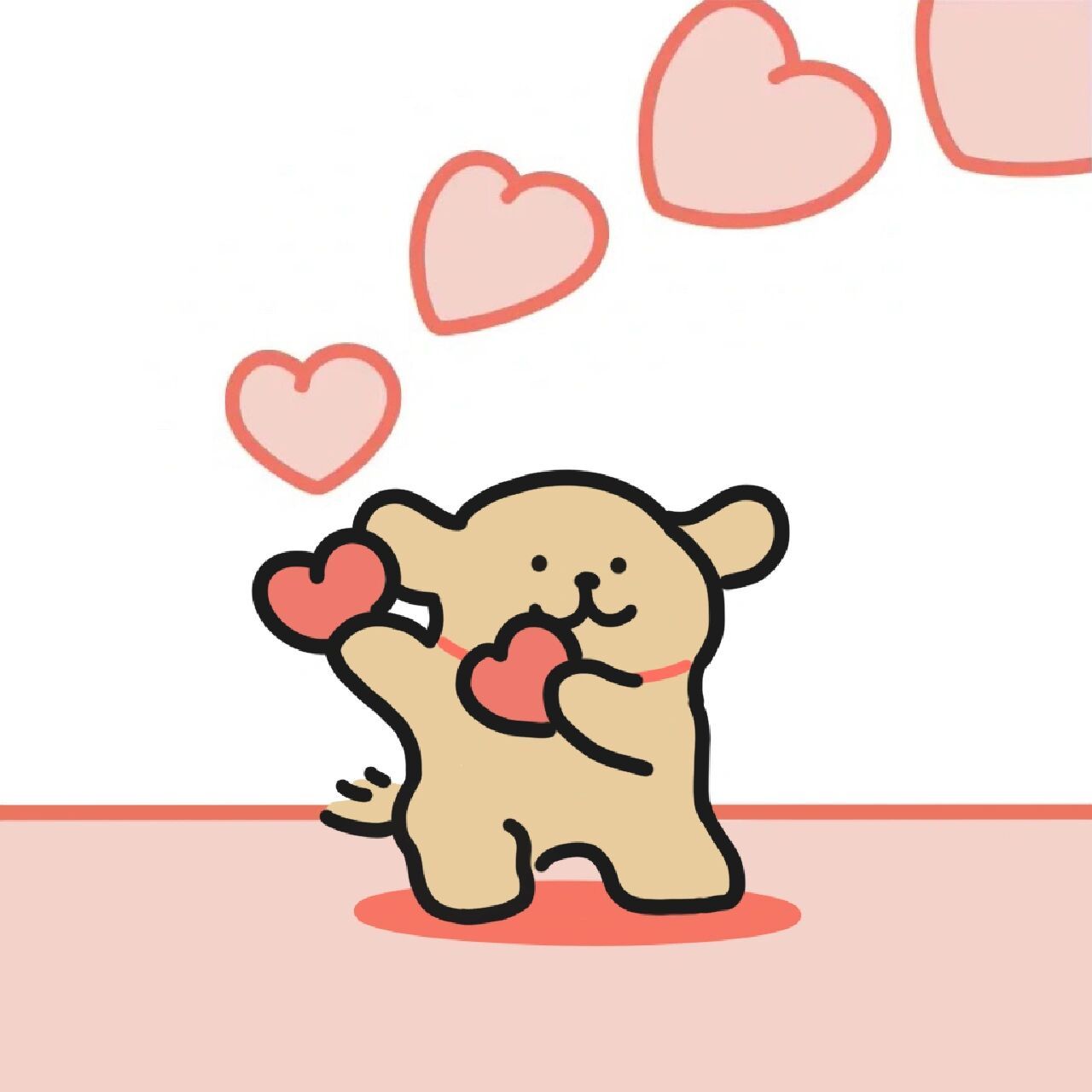 二创|线条小狗情侣头像 因为很喜欢线条小狗的这张图!